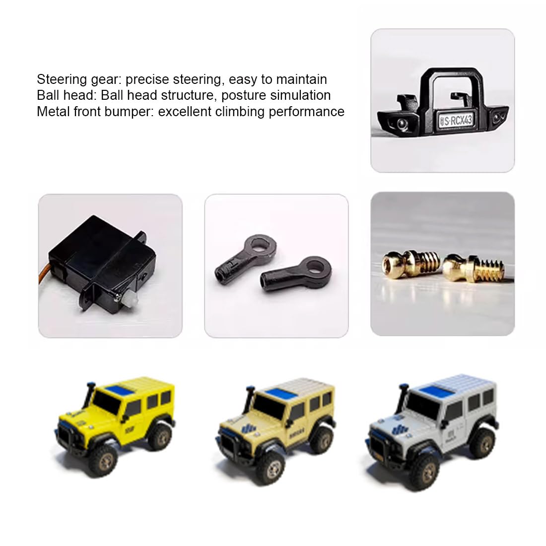 LDARC X43 RC Mini Crawler, vehículo todo terreno de control proporcional a escala 1:43, 2.4G, aventura en interiores y exteriores, regalo para coleccionistas y entusiastas (versión RTR