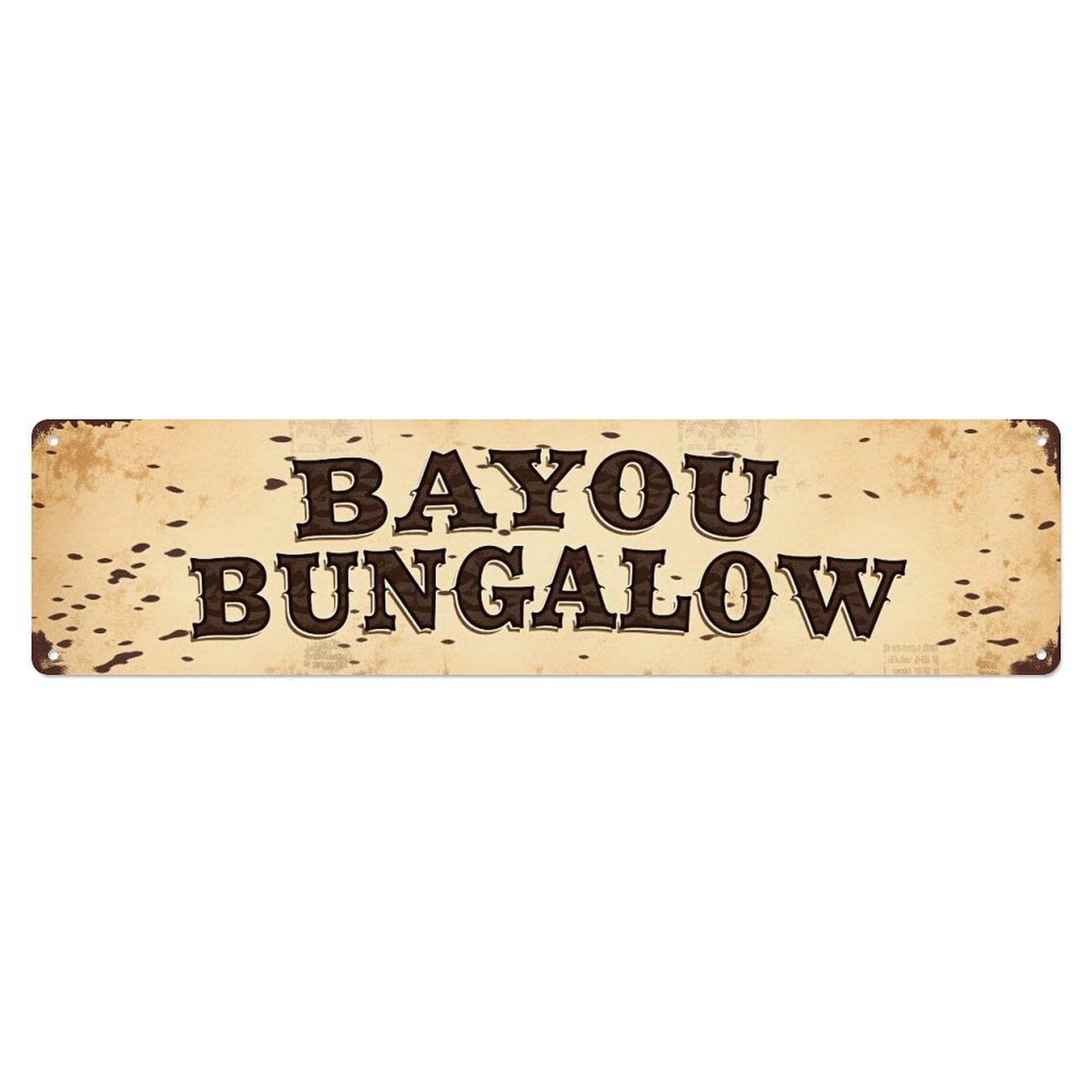 Bayou Bungalow Pattern Design Metal Tin Sign Plaque