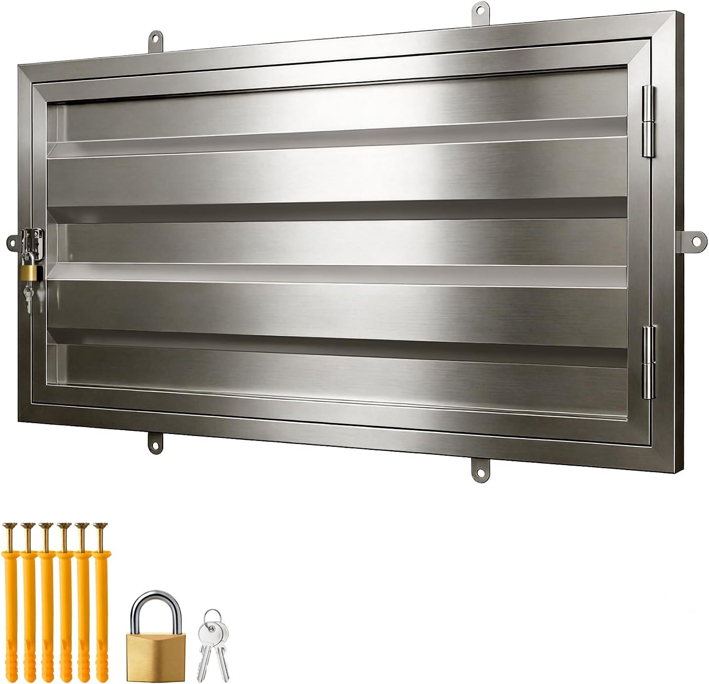 36" X 24" 306 Stainless Steel Crawl Space Door, Heavy Duty Stainless Steel Access Door with Lock and Key, Thickened Crawl Access Panel, Includes Installation Screws