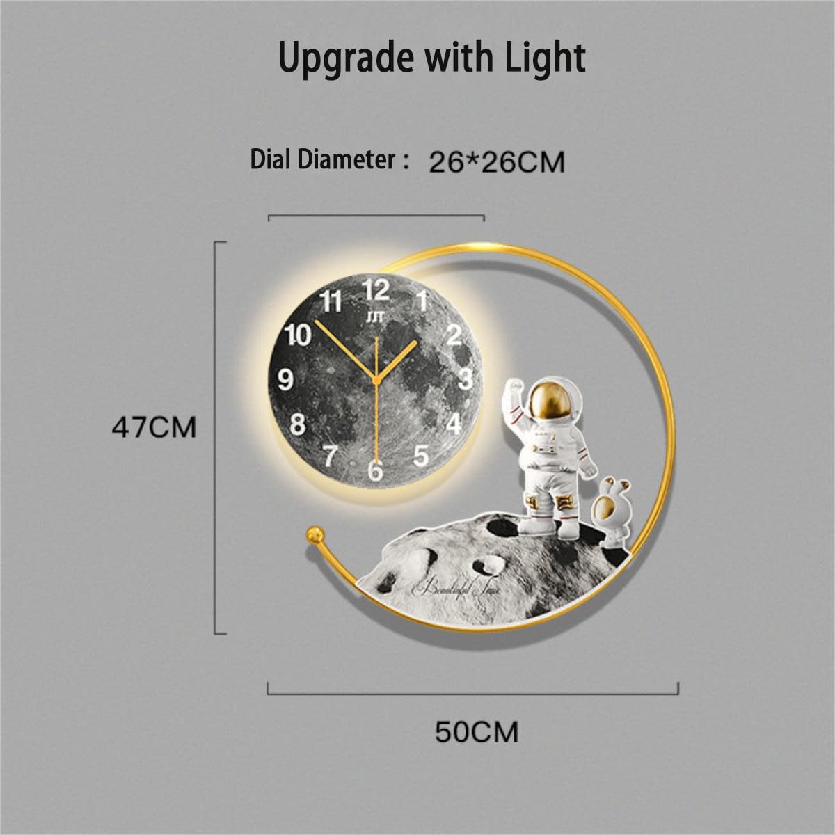 LANMOU Leuchtende Wanduhr Groß, Nachtlicht Wanduhr Ohne Tickgeräusche Wanduhr Lautlos Große Wanduhr Wohnzimmer Wanduhr Digital Groß Modern Quartz Lautlos Wanduhr für Wohnzimmer, Zimmer, Büro (Set B)