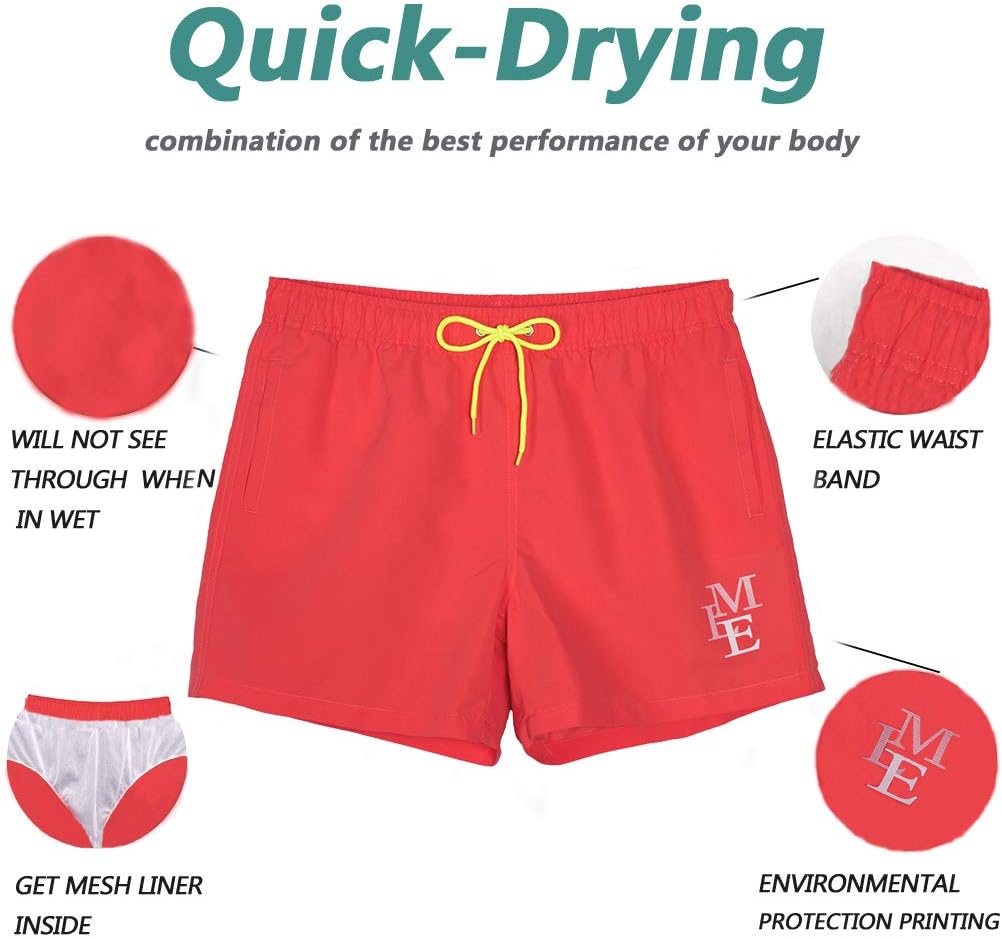 Beach Shorts Swim Trunks Quick Dry Men's Bathing Suit with Mesh Lining/Side Pockets - Image 3