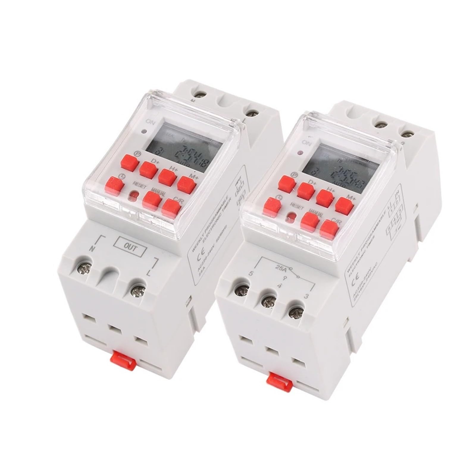 Temporizador Digital programable THC25A for riel DIN, 220 V, 230 V, 30 A, 12 V CA, Timbre de Llamada, 1 Unidad(R5K,12 V)
