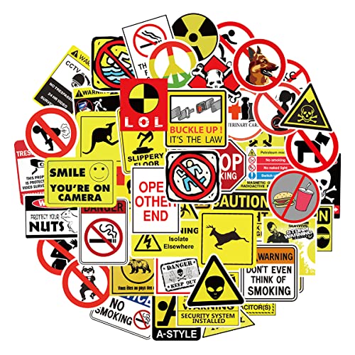 {Juegos Ps4 Coches y Motos Juegos Ps4 MARSFORCE Juego de 50 pegatinas de advertencia de precaución, resistentes al agua, para portátiles, botellas de agua,...