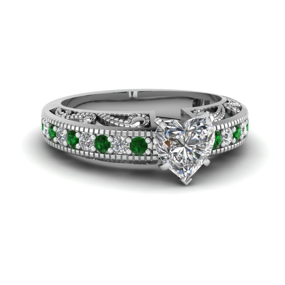 Scegli la Tua Pietra preziosa Anello di Fidanzamento intricato Paisley Argento Sterling Cuore Forma Anelli di Fidanzamento Vintage Pietra Portafortuna Taglia 47 alla 70
