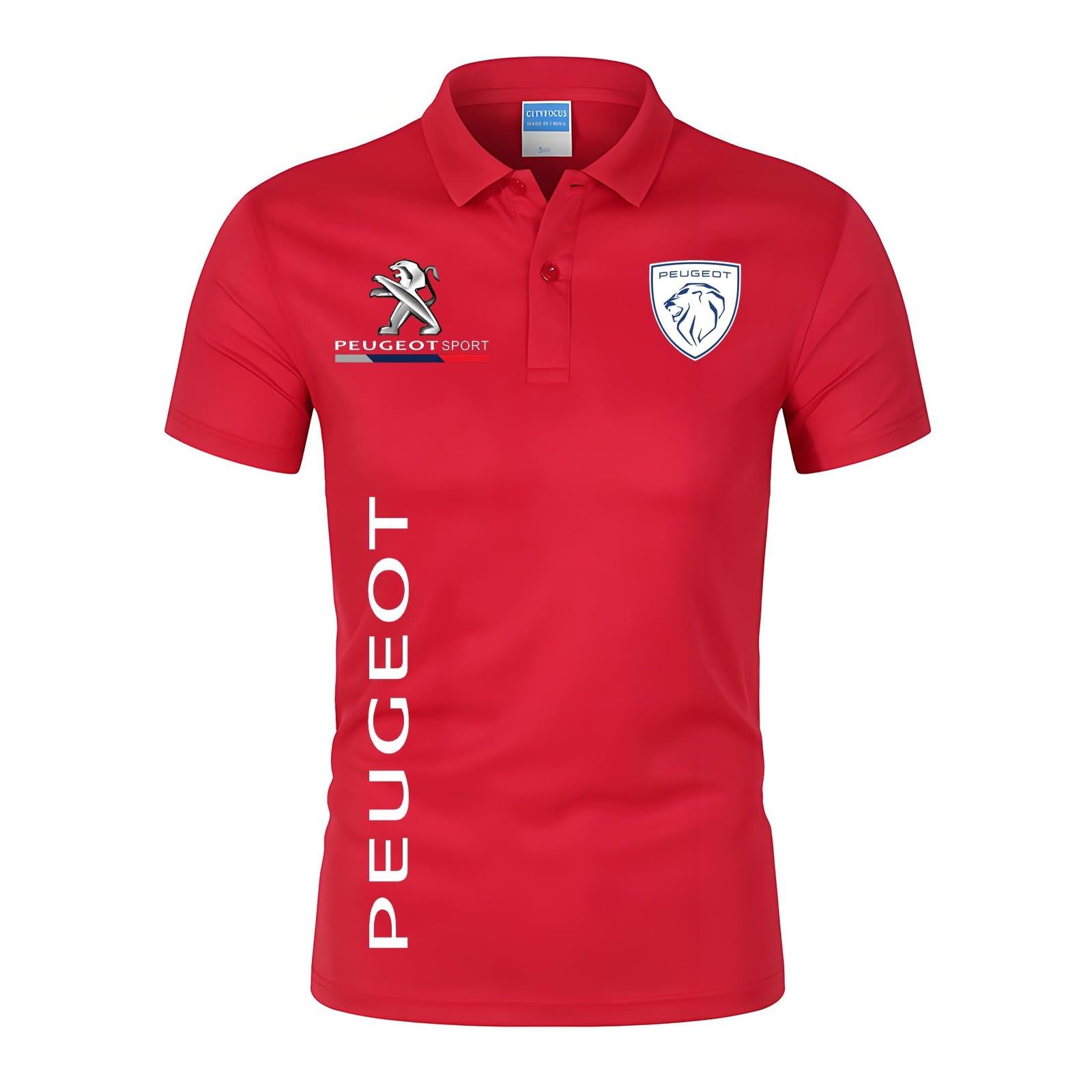 WYSTEN T Shirts Men with Logo P.e.u, Comfort Lightweight Short Sleeve for Men, Comfortable Breathable Athletic Shirts, Men's Polo Shirts(Red,S)