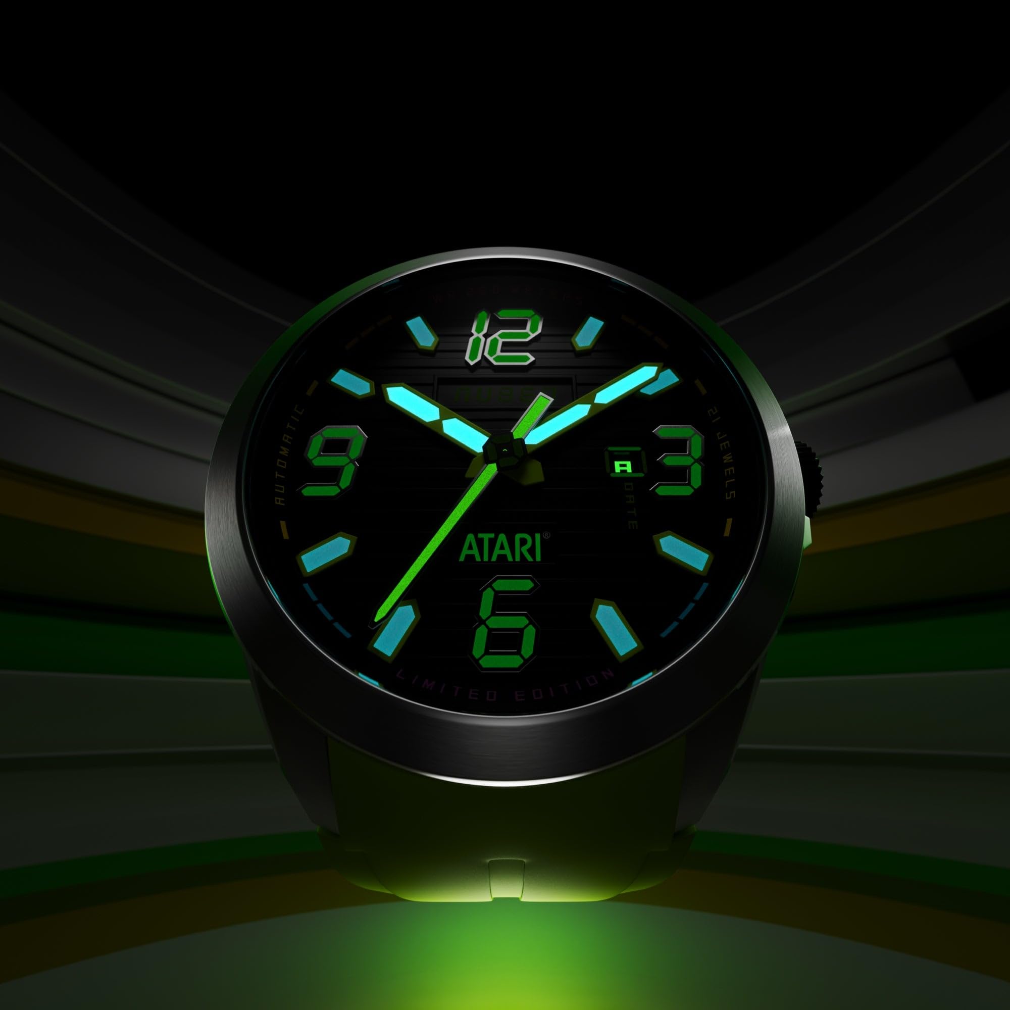 Nubeo Torrent Herren-Automatikuhr Atari Rainbow Limited Edition mit Kautschukarmband NB-6121