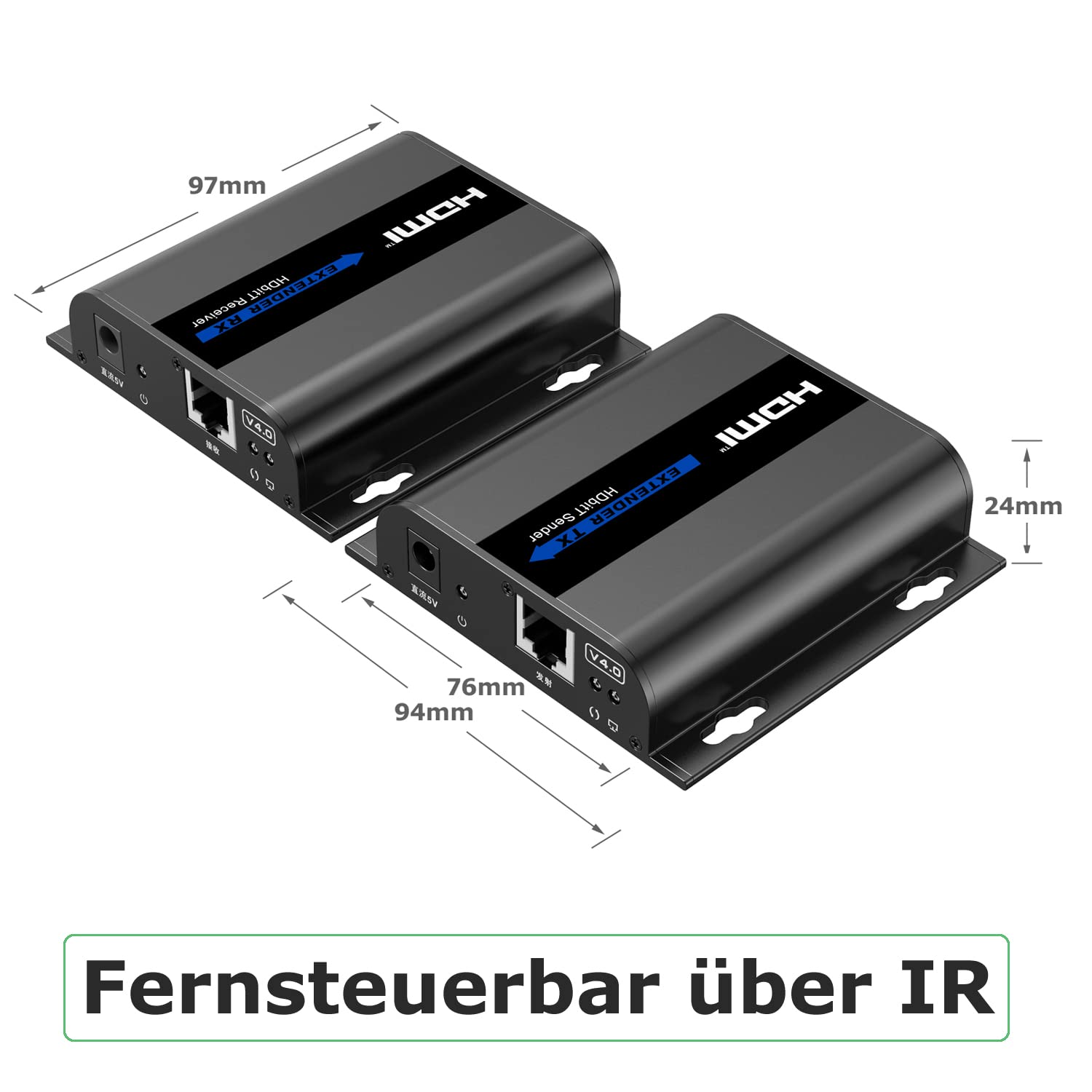 D91DS 1080P HDMI Extender + IR Verlängerung über LAN RJ45 Netzwerkkabel Cat5e Cat6 120m HDMI Repeater 3D Ethernet Netzwerk Extender