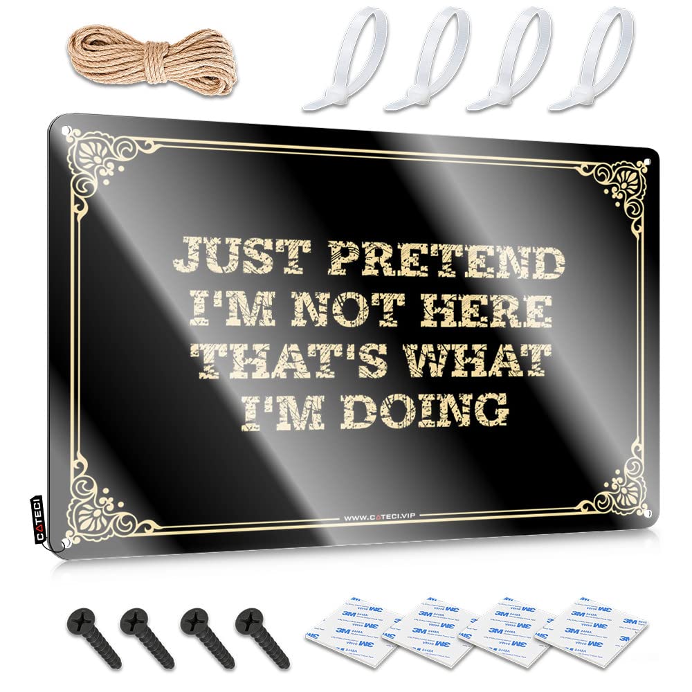 MWFKKADDB Garage Accessories For Man Cave Just Pretend I'M Not Here That'S What Doing Tin Sign Funny House Signs Man Cave Tin Sign(30X40CM)