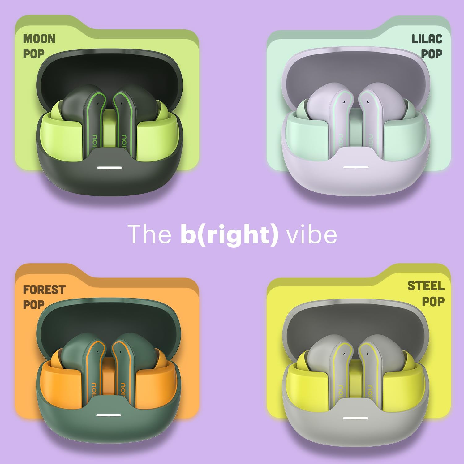 Noise Pop Buds Truly Wireless Earbuds with 50H of Playtime, Quad Mic with ENC, Instacharge(10 Min=150 Min) Bluetooth V5.3(Moon Pop) True Wireless — Amazon image 3