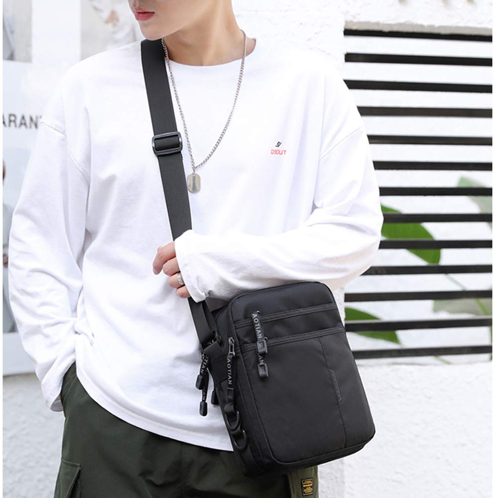 SPAHER Sacoche Homme Sac a Main Homme Sacs D'épaule Sac Bandouliere Hommes en Nylon Sacoche Besace Messenger Bag Sac d'affaires Crossbody Sac de Voyage Travail et Scolaire