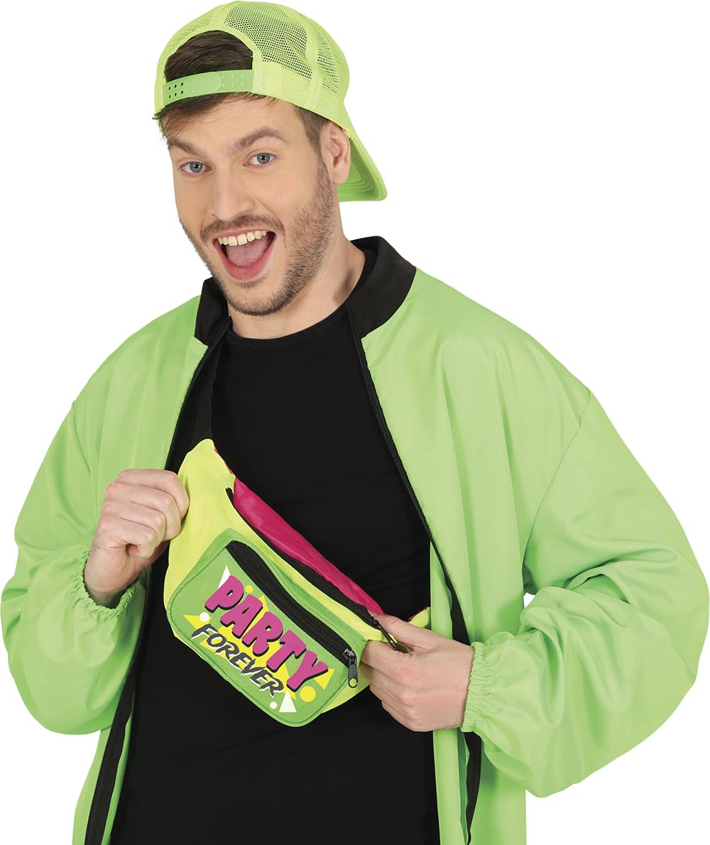 FIESTAS GUIRCA | Multicolour Waist Bag (11.8x4.7 in) - Retro Accessory for 80s Parties and Themed Celebrations - Ideal for Carnival, Halloween and Fancy Dress Events - Unisex - Multicolour
