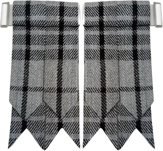 Image of Tartan Kilt Hose Sock Flashes with Heavy Buckle Adjusters