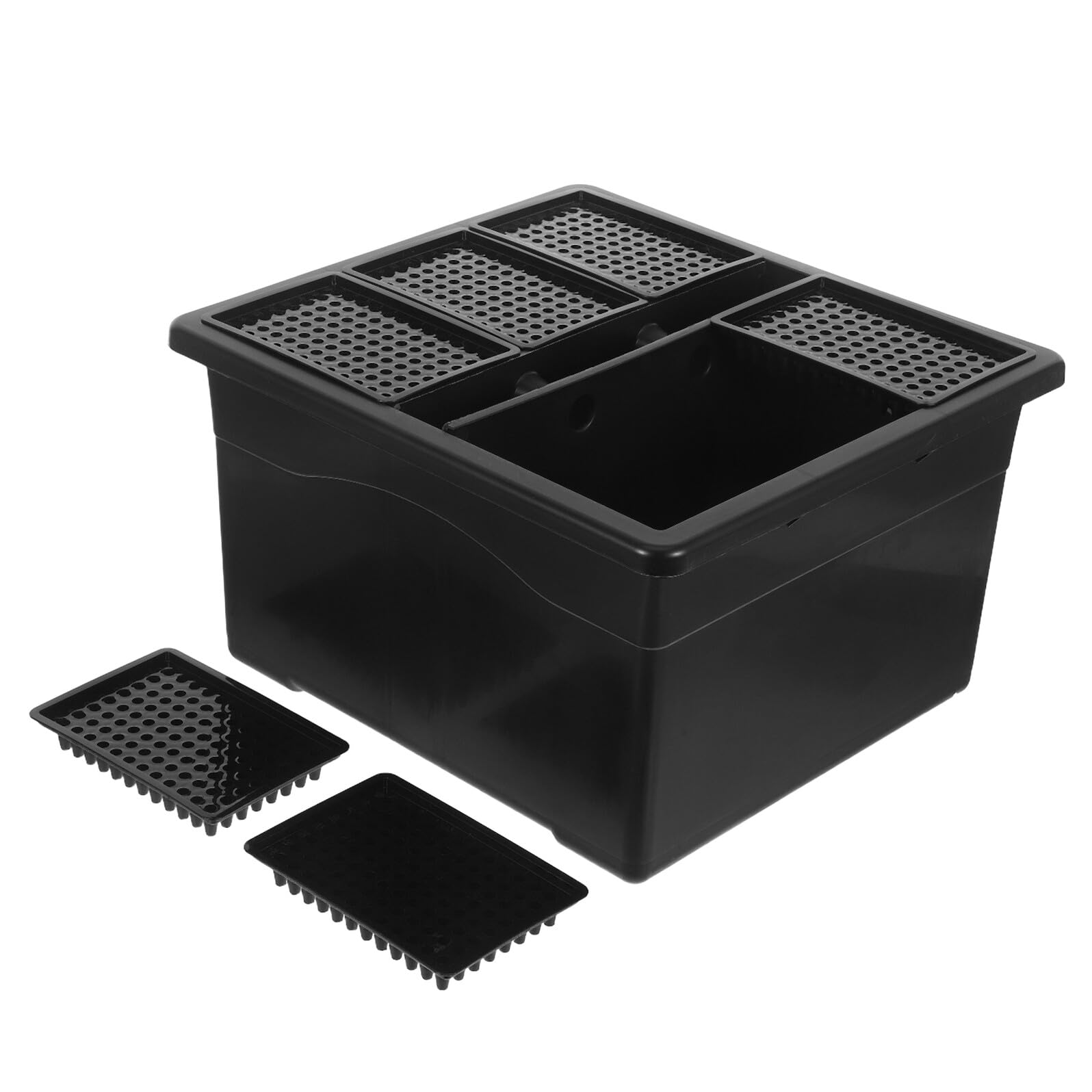 Toyvian 6 Pudełko hydroponiczne na rośliny taca ogrodnicza pojemnik na rośliny Rosnący pojemnik taca hydroponiczna Black