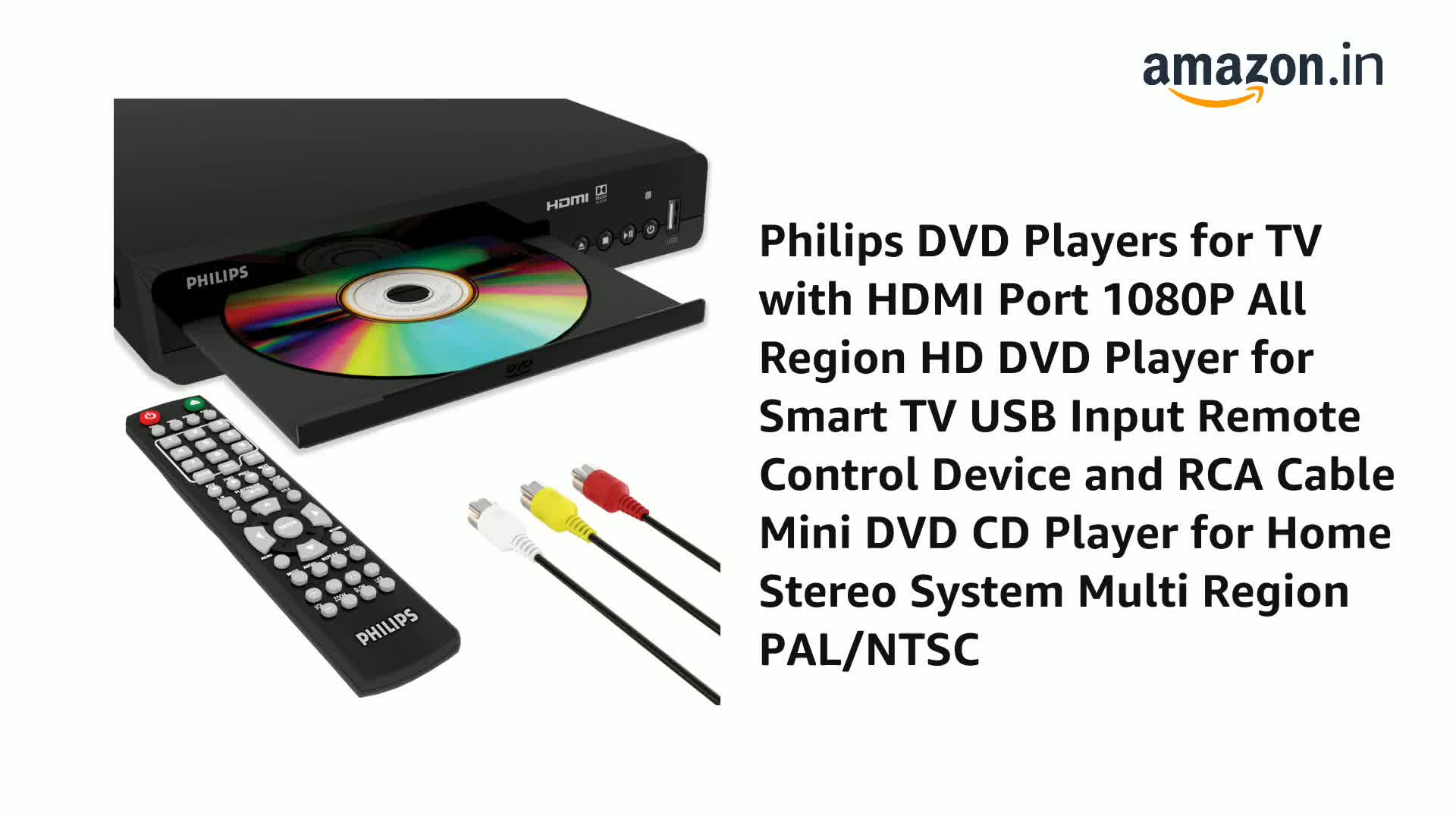 Philips DVD Players for TV with HDMI Port 1080P All Region HD DVD