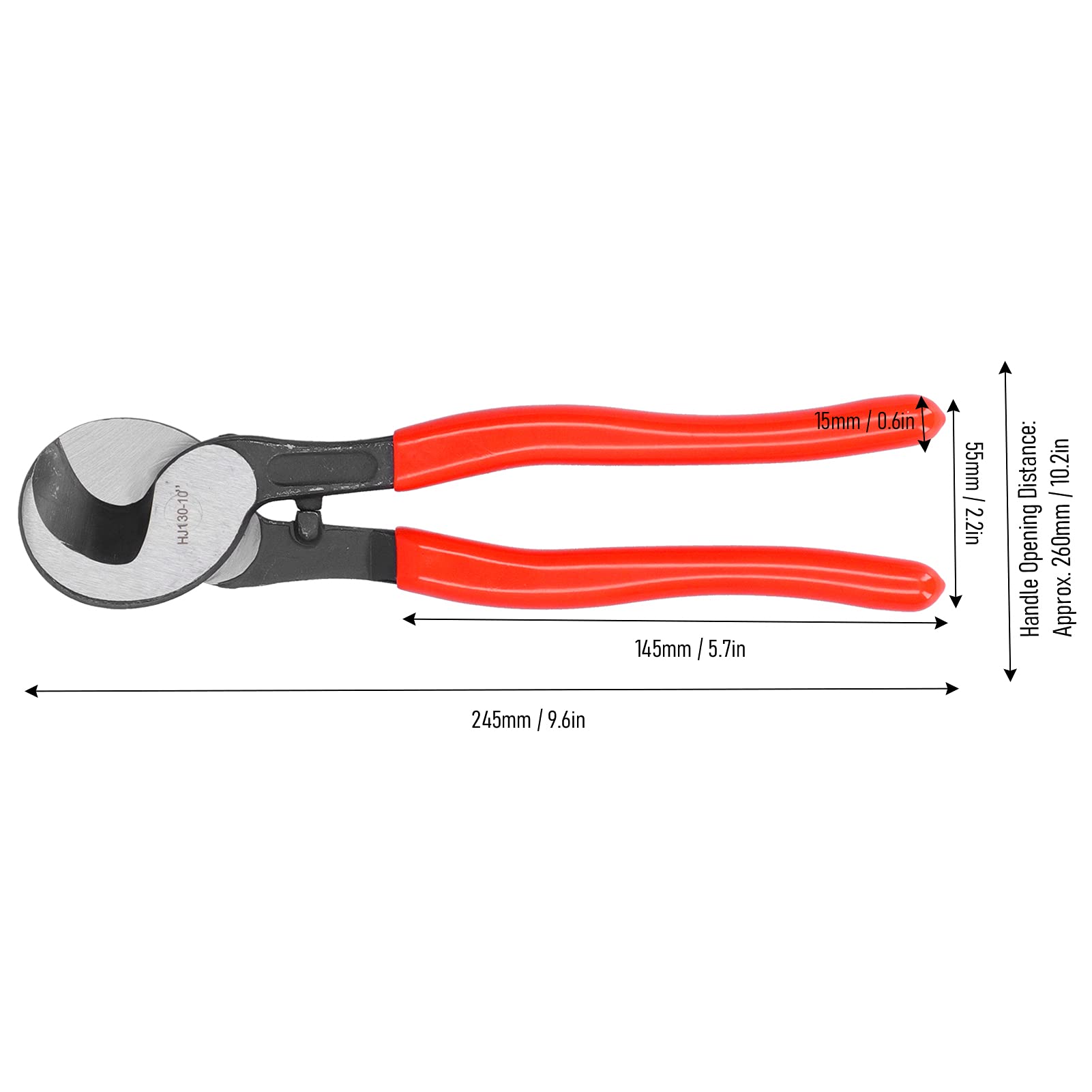Coupe-câble HJ130, Coupe-câble de 70 Mm² de Diamètre Découpable, Dénudeur de Cisaillement Manuel, Ordinaire pour Pince à Isolation en Cuivre et en Aluminium Outils Manuels