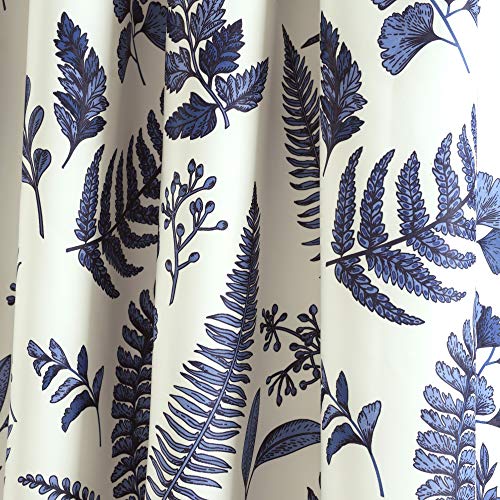 Lush Decor White-and-Navy Devonia Room-Darkening Window Curtain Set (95" x 52"), W 52" x L 95" (1 Panels) - Image 3