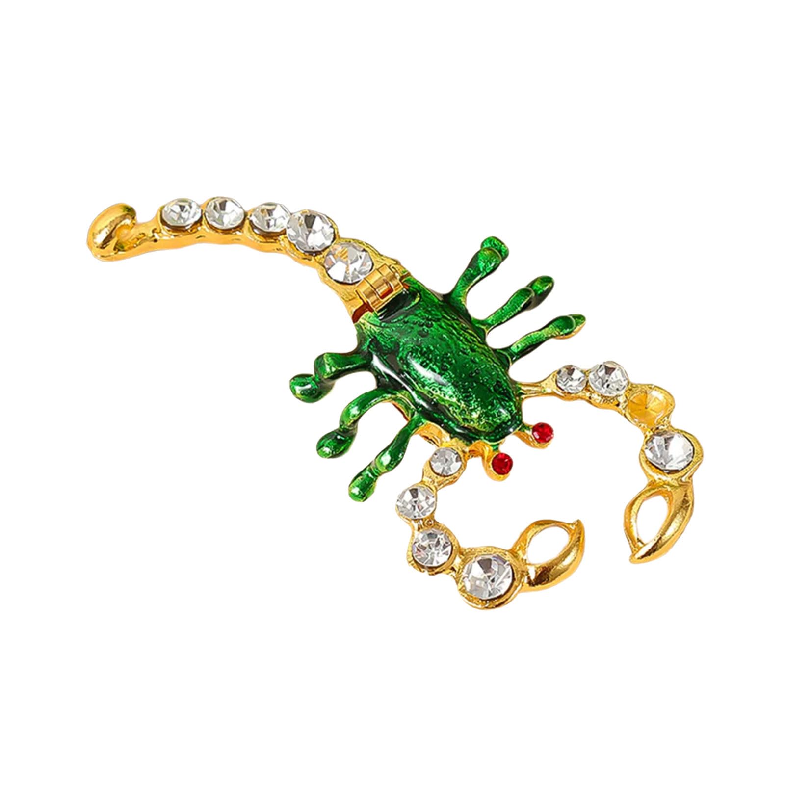 Msioytog Artistic Scorpions Designs Charm Holder with Cubic Zirconia Zincs Alloy Construction Stylish Accessory Organiser Realistic Scorpions Jewelry Holder