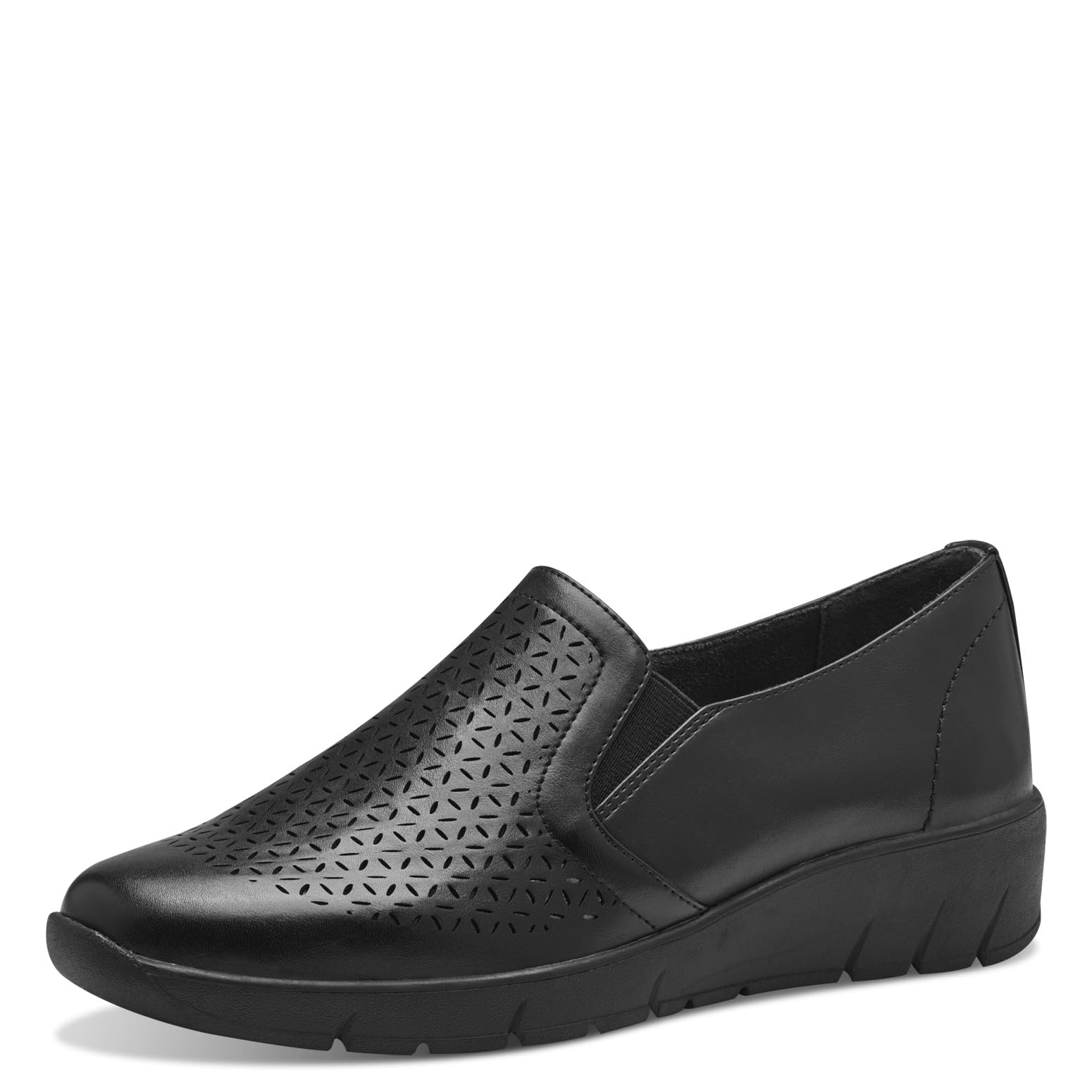 Jana Women’s Slippers with Wedge Heel Vegan, Black, 6,5 UK