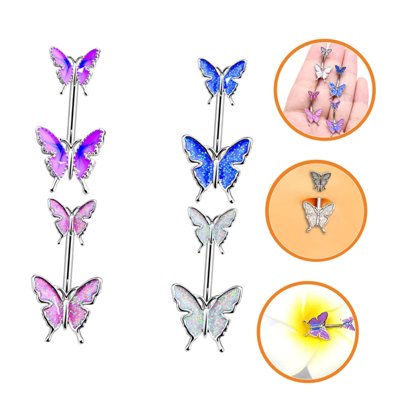 GALPADA 20piezas Anillos De Ombligo Diseño De Joyería Corporal Para Piercing Del Ombligo