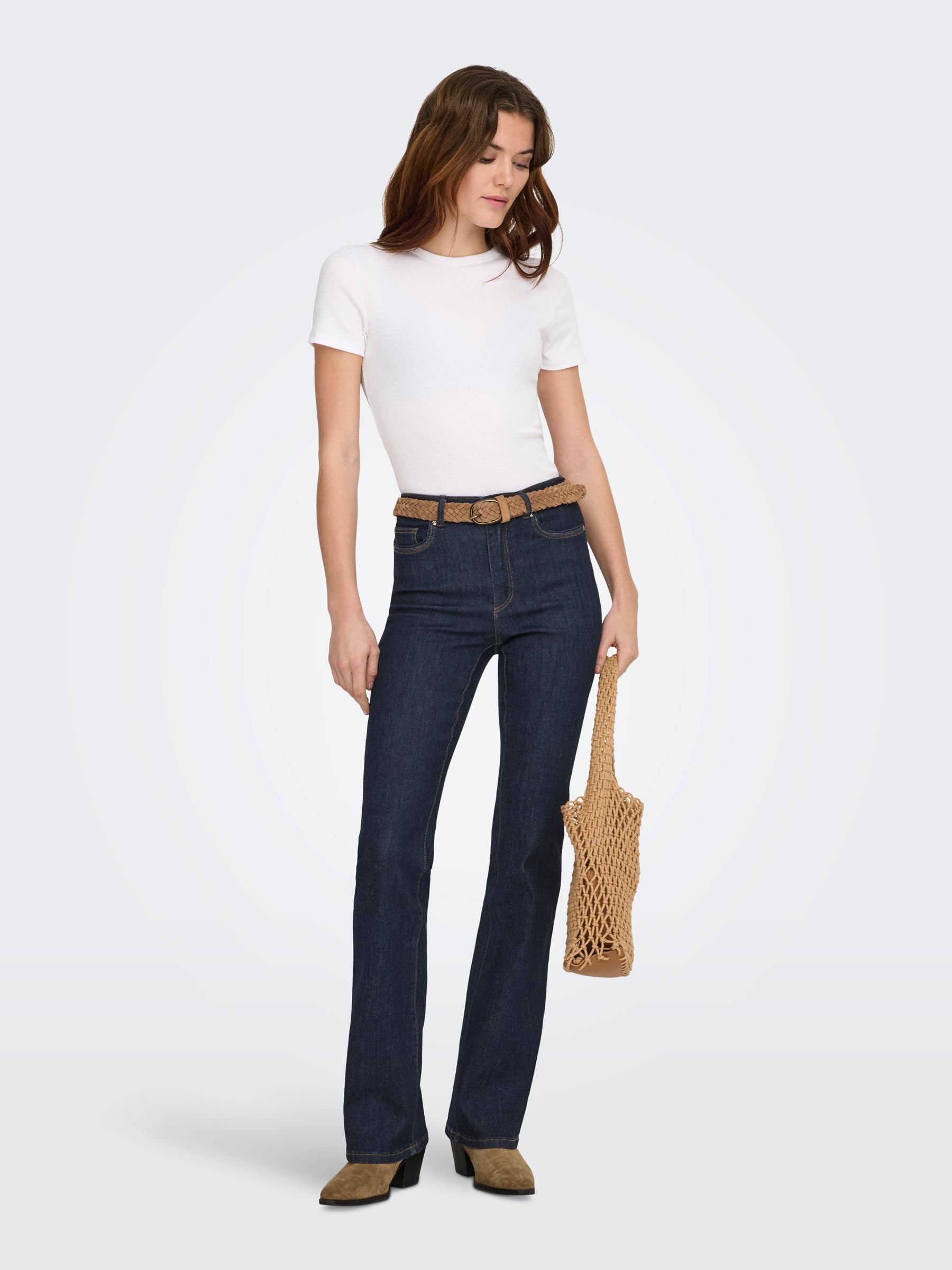 ONLY Onlwauw Life Hw Jeans acampanados DNM Noos para mujer