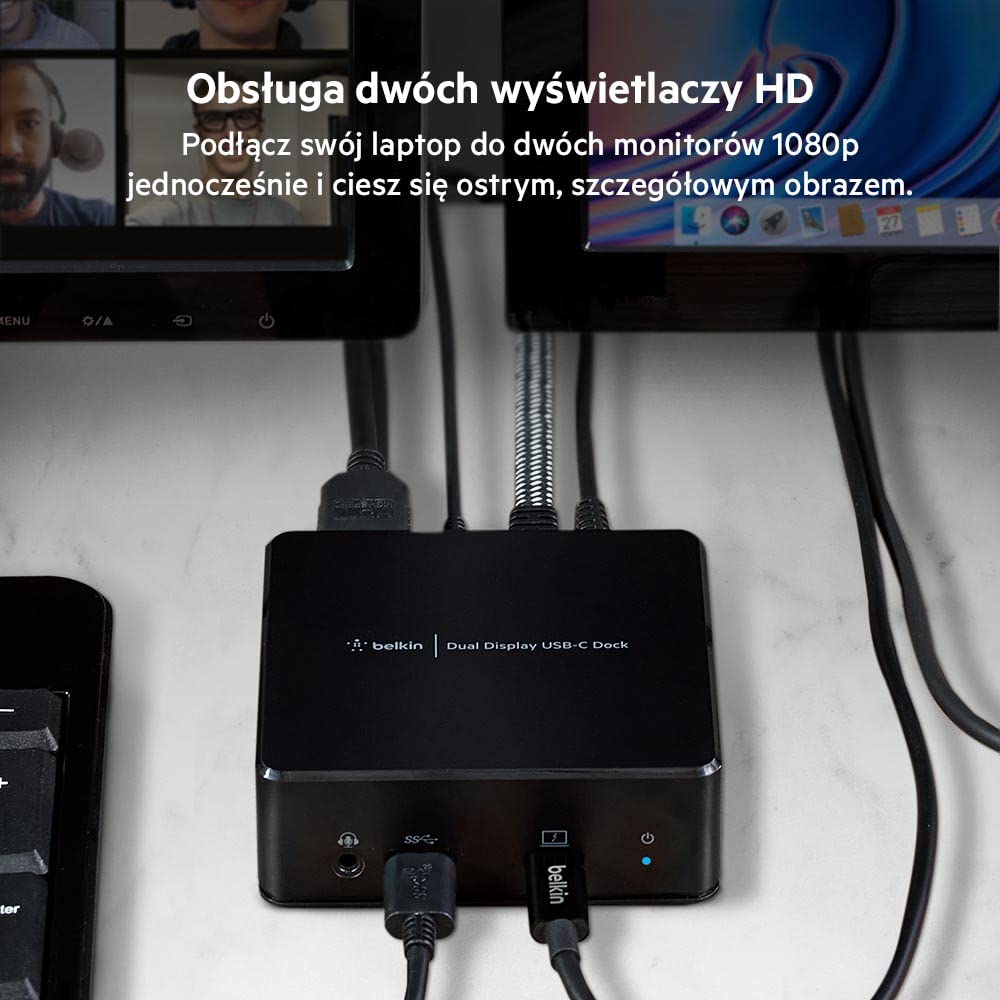 Belkin Stacja dokująca USB-C 2xHDMI 1xRJ-45 3xUSB-A czarna