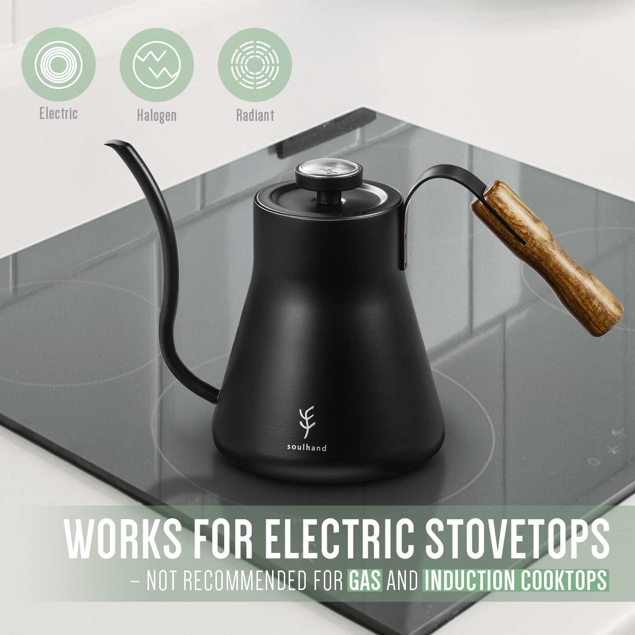 Soulhand Gooseneck Kettle Temperature Control, Stove Top Gooseneck