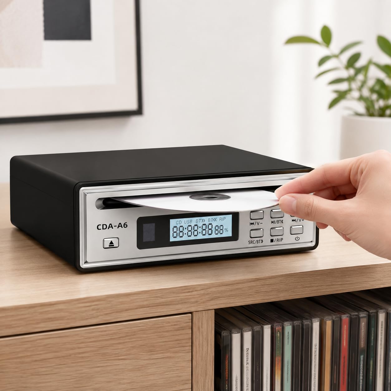 Lecteur CD Ripper Bluetooth One-Touch WAV Ripper et entrée USB