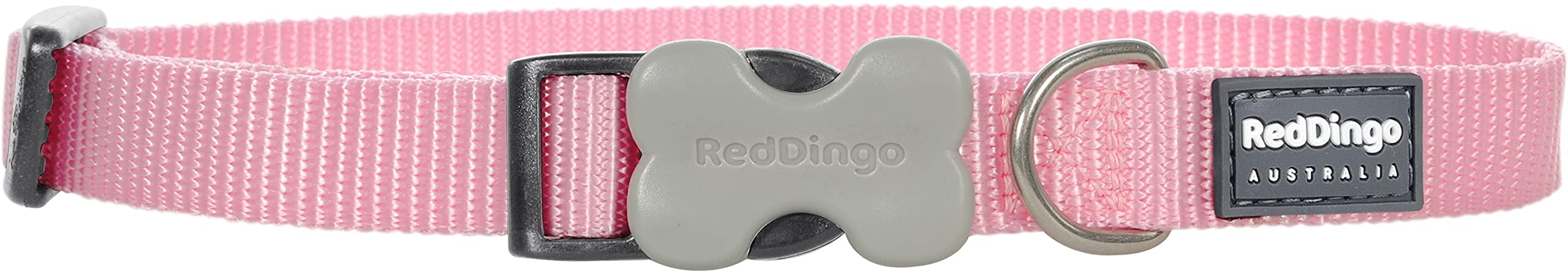 Red Dingo Plain Pink Dog Collar (20mm x 31-47cm)