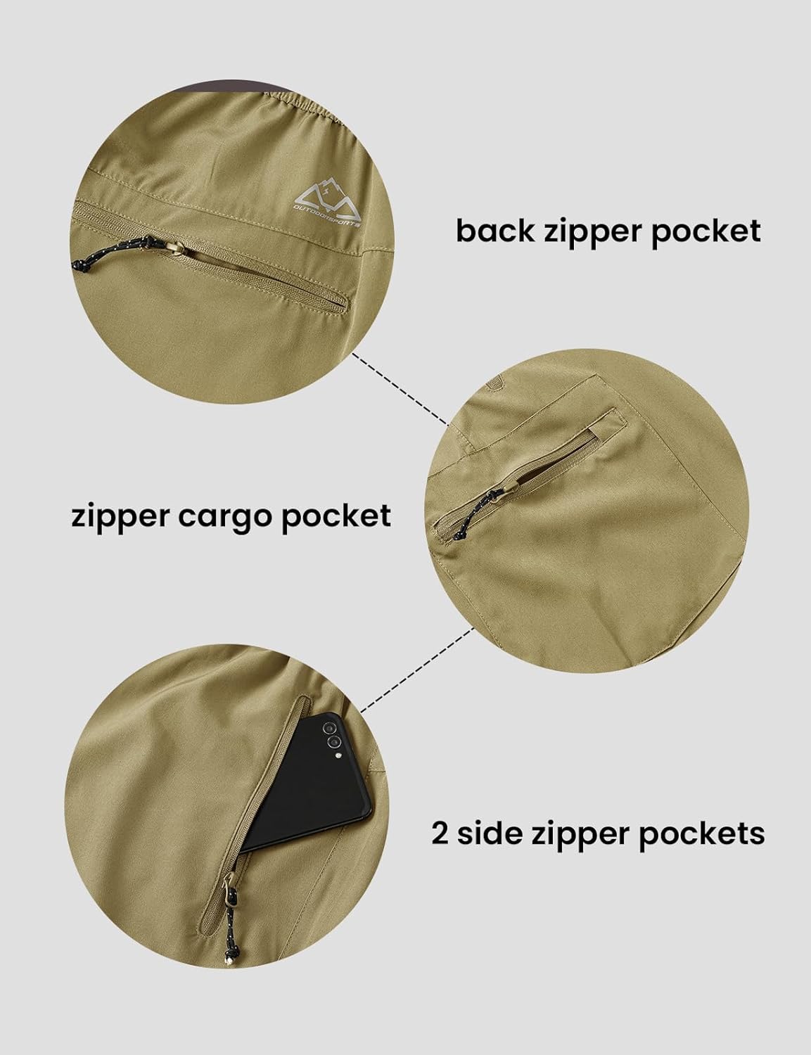 TBMPOY Men's Athletic Running Shorts 7" Quick Dry Hiking Cargo Workout Sports Lightweight Shorts with 4 Zipper Pockets - Image 5