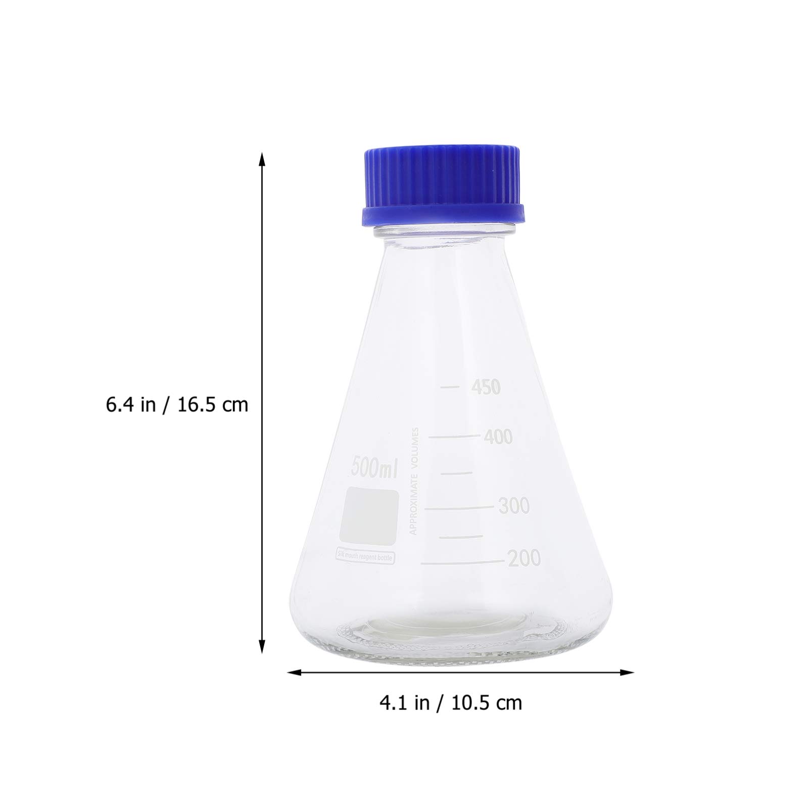 2 uds matraz Erlenmeyer 500ml científico boca estrecha matraz Erlenmeyer vidrio suministro para experimentos