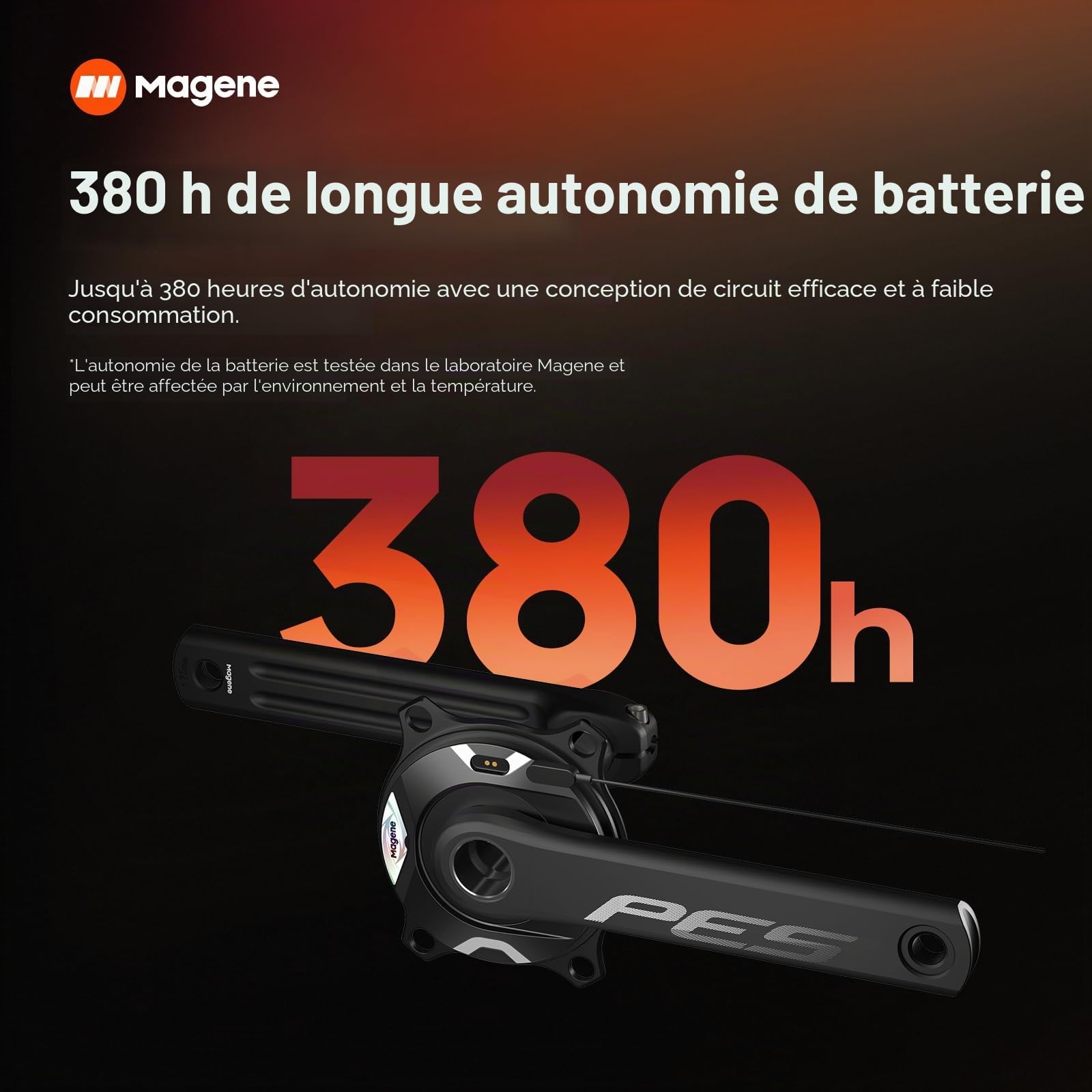 Magene PES P515/P505 Medidor de Potencia Con Bielas, Base 4 Boulons, 110BCD, Equilibre de Pédale de Cadence, Broche en Acier de 24MM