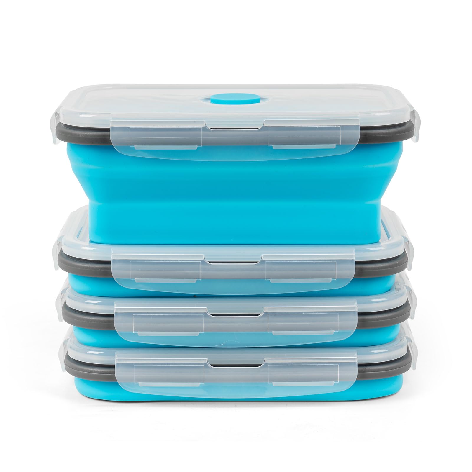 Juego de 4 recipientes plegables para almacenamiento de alimentos, 800 ml