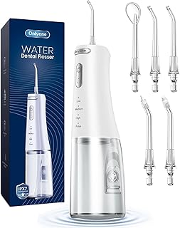 Water Dental Flosser Pick for Teeth Cordless Portable Oral Irrigator Rechargeable Travel Irrigation Cleaner 300ML Electric Flossing Machine for Teeth Cleaning Power Flossers IPX7 Waterproof