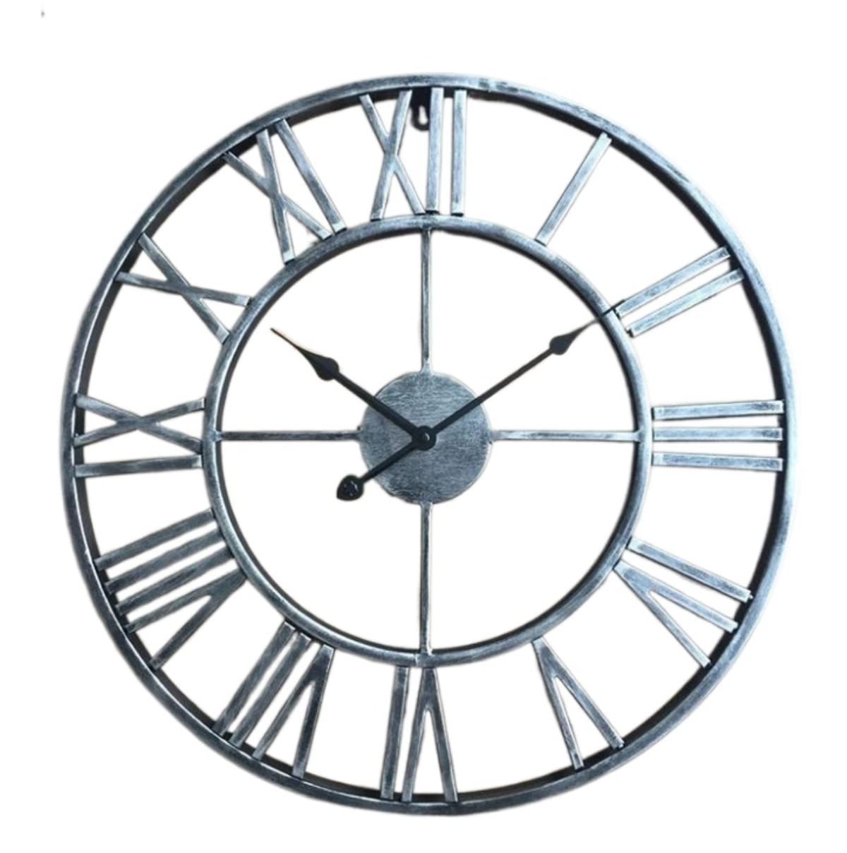 Zegary ścienne Zegar ścienny Metalowe Nowoczesne Zegary Ścienne Na Baterie Cichy Zegar Z Cyframi Rzymskimi Do Dekoracji Ścian W Domu Biurowym Zegary ścienne (Color : C, Size : 50 * 50cm)
