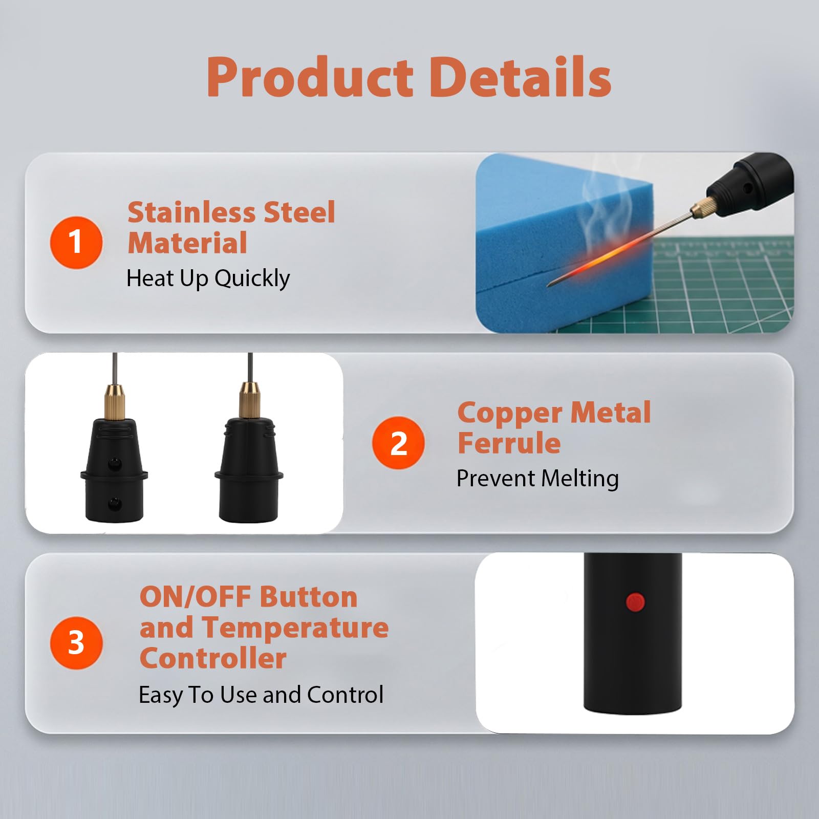 Qivine 4 in 1 Electrique Decouper de Polystyrène avec Régulateur Température, 24W Mousse a Decouper avec Adaptateur et Poignée, Fil Chaud Découpe Polystyrène pour Spongieuse, Projets de Bricolage