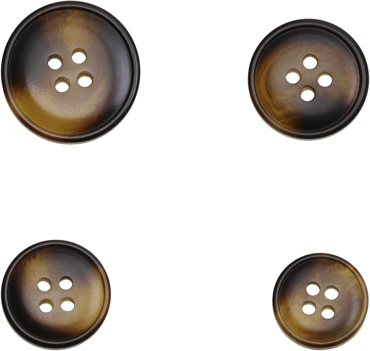 Dark Blown Resin Sewing Buttons 50Pcs 4 Holes Assorted Size Flatback Plastic Buttons for Coat Suit Color Round Craft Buttons for DIY Manual Button Painting Handmade Ornament (H-50PCS) : Arts, Crafts & Sewing