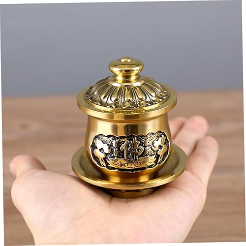 Miniatura 8 de Taza de agua bendita tibetana para decoración del hogar, cuenco decorativo de atención plena, cuencos de altar, tazas de cerámica budista, taza de