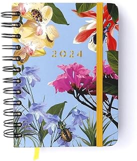 Agenda Planner Wire-O 2024 Jóia Natural Diária 11,5X16 Insecta Tarde, Cicero
