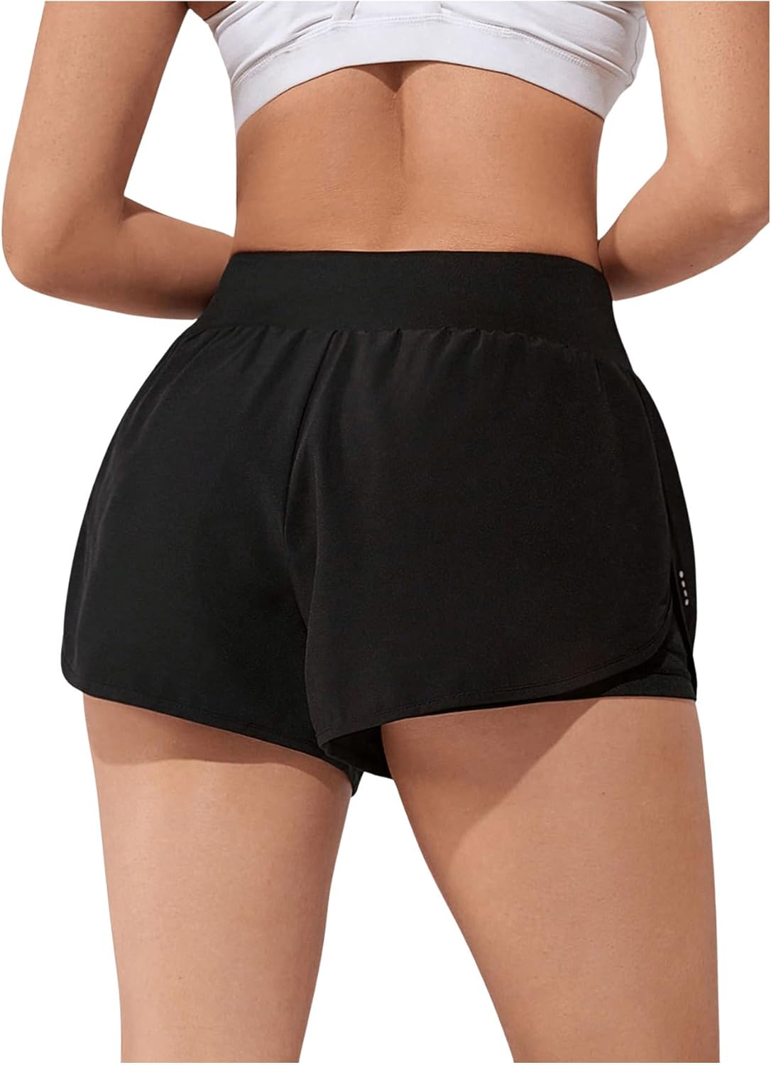 SweatyRocks Women's High Waisted Layer Running Shorts Dolphin Workout Active Sports Shorts with Pockets - Image 4