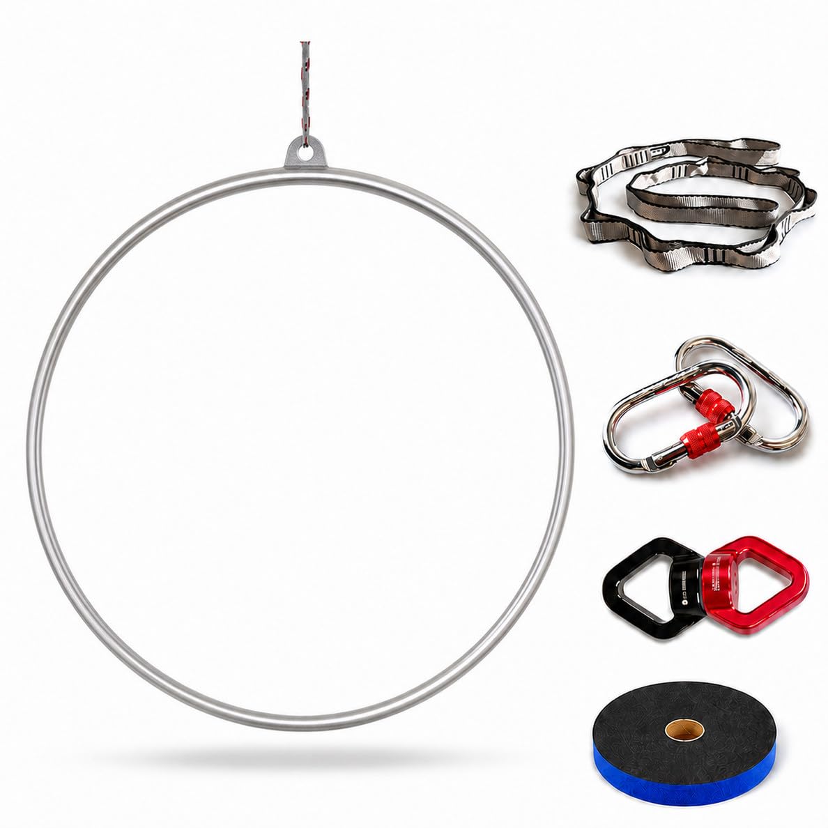 Set Di Cerchi Aerei A Cerchio Lyra, Cerchi Lyra A Punto Singolo Per Adulti E Bambini, Set Di Cerchi Per Lo Yoga, Anello Aereo Per Acrobazie Circensi, Perdita Di Peso, Performance Silver-90cm