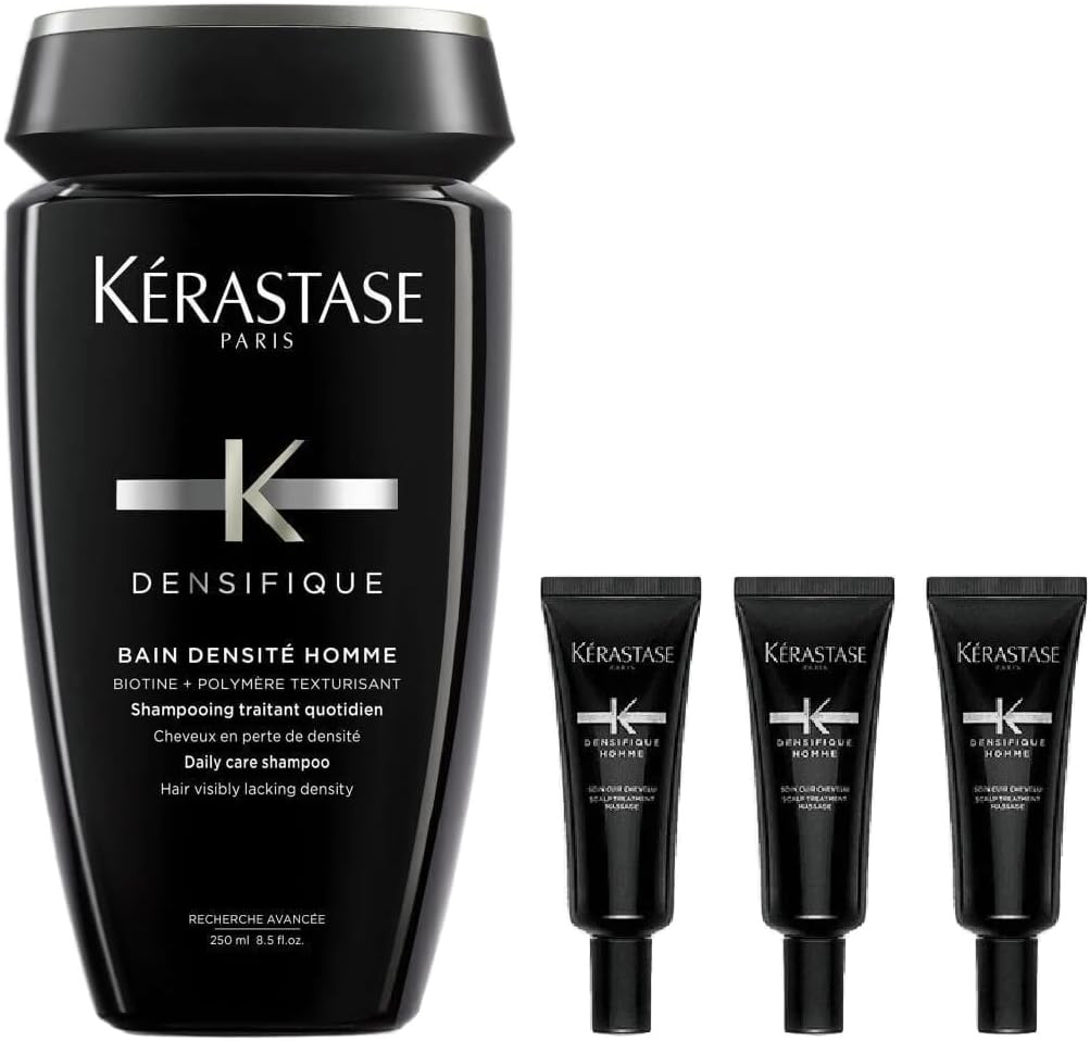 Kerastase Densifique Homme Yoğunlaştırıcı Bakım Kürü 30x6ml + Bain Densite Homme Şampuan 250ml, Erkek Saç Bakım Seti