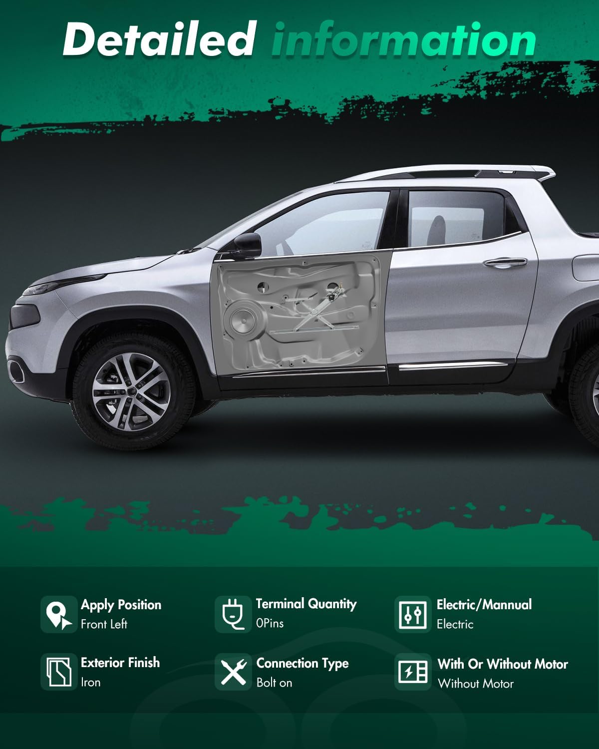 SCITOO Power Window Regulator with and o Motor fit for 1992 1993 1994 1995 for Honda Civic Front Left Side 740-448