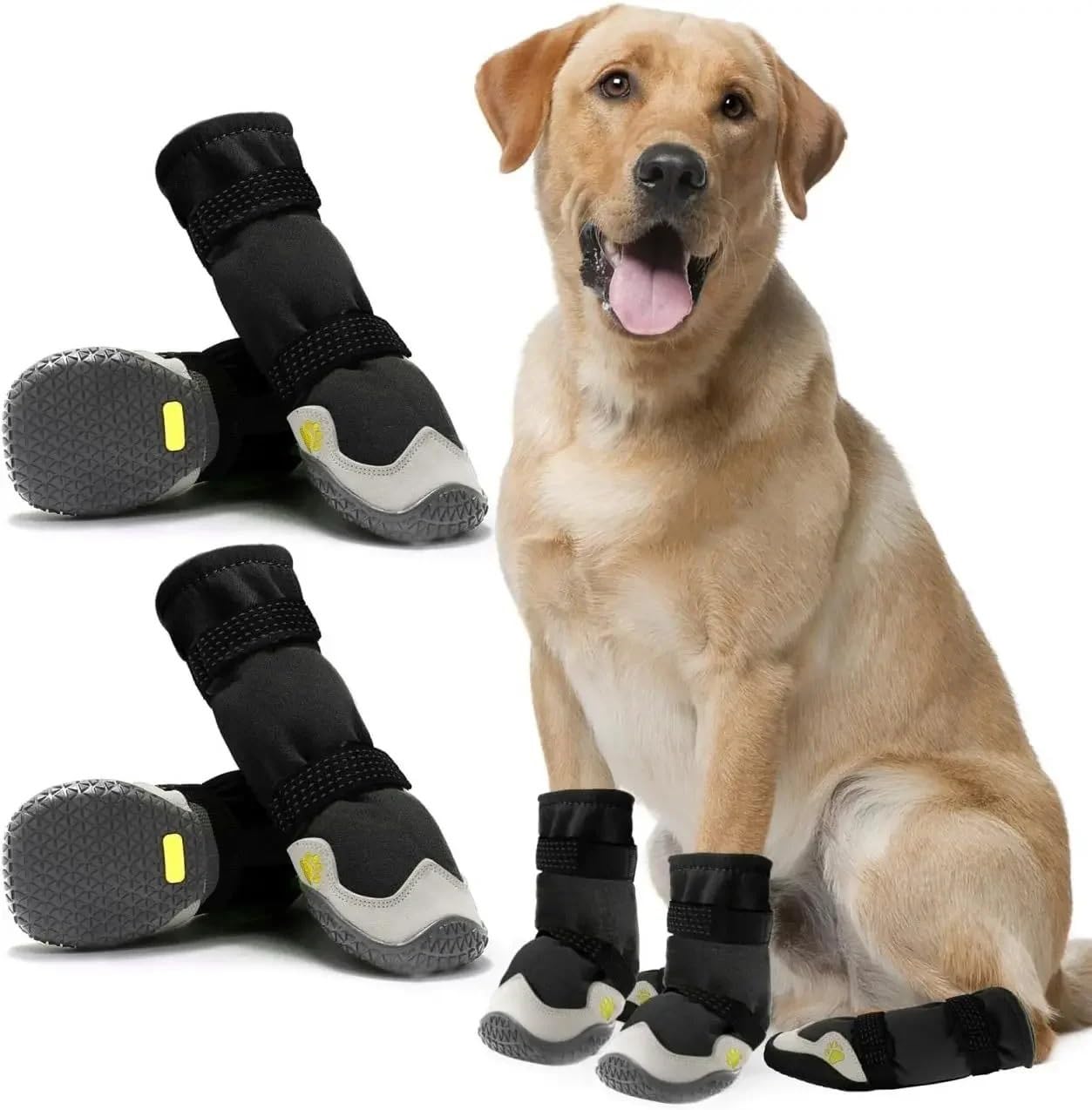 Chaussures toutes saisons pour chien – Imperméables et antidérapantes pour les jours chauds, pluvieux et neigeux (taille 7-8 x 7 cm)