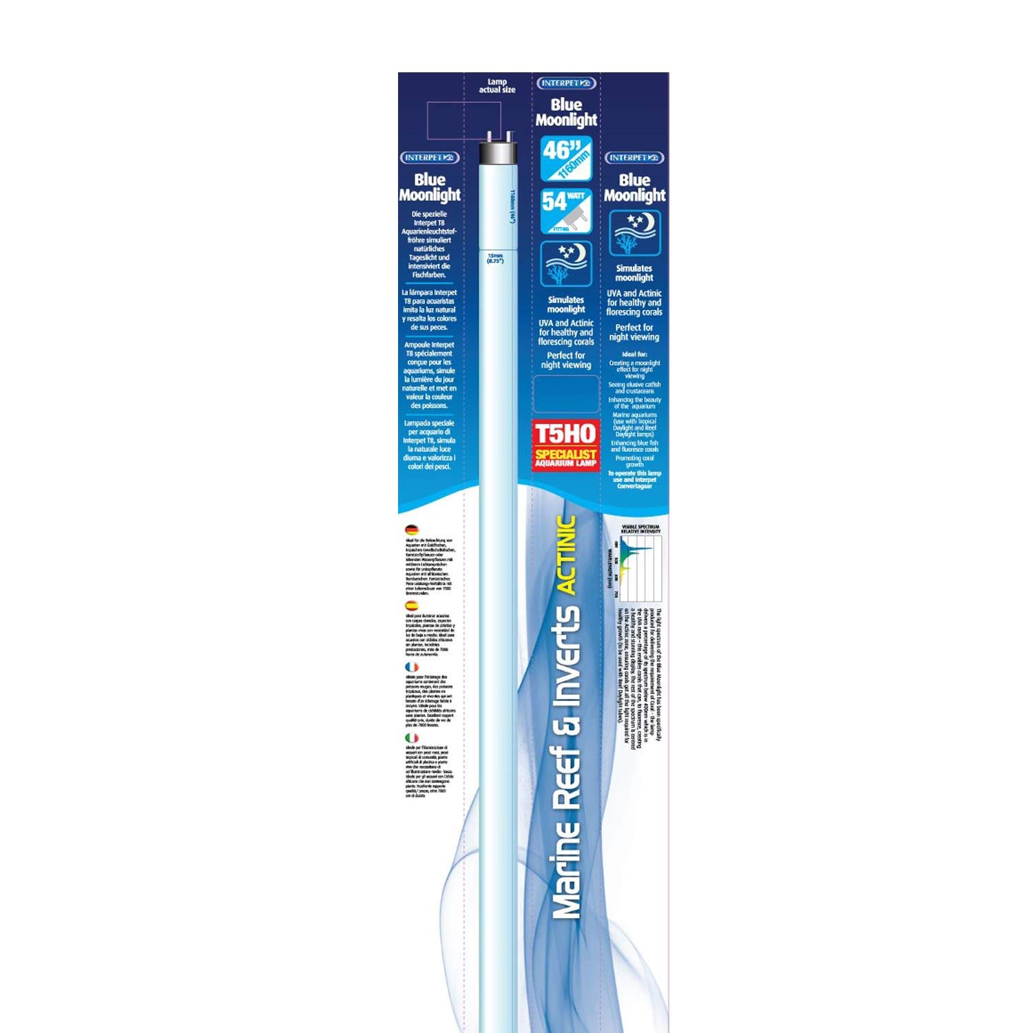 Interpet White Blue Moonlight 54W T5 Aquarium Bulb
