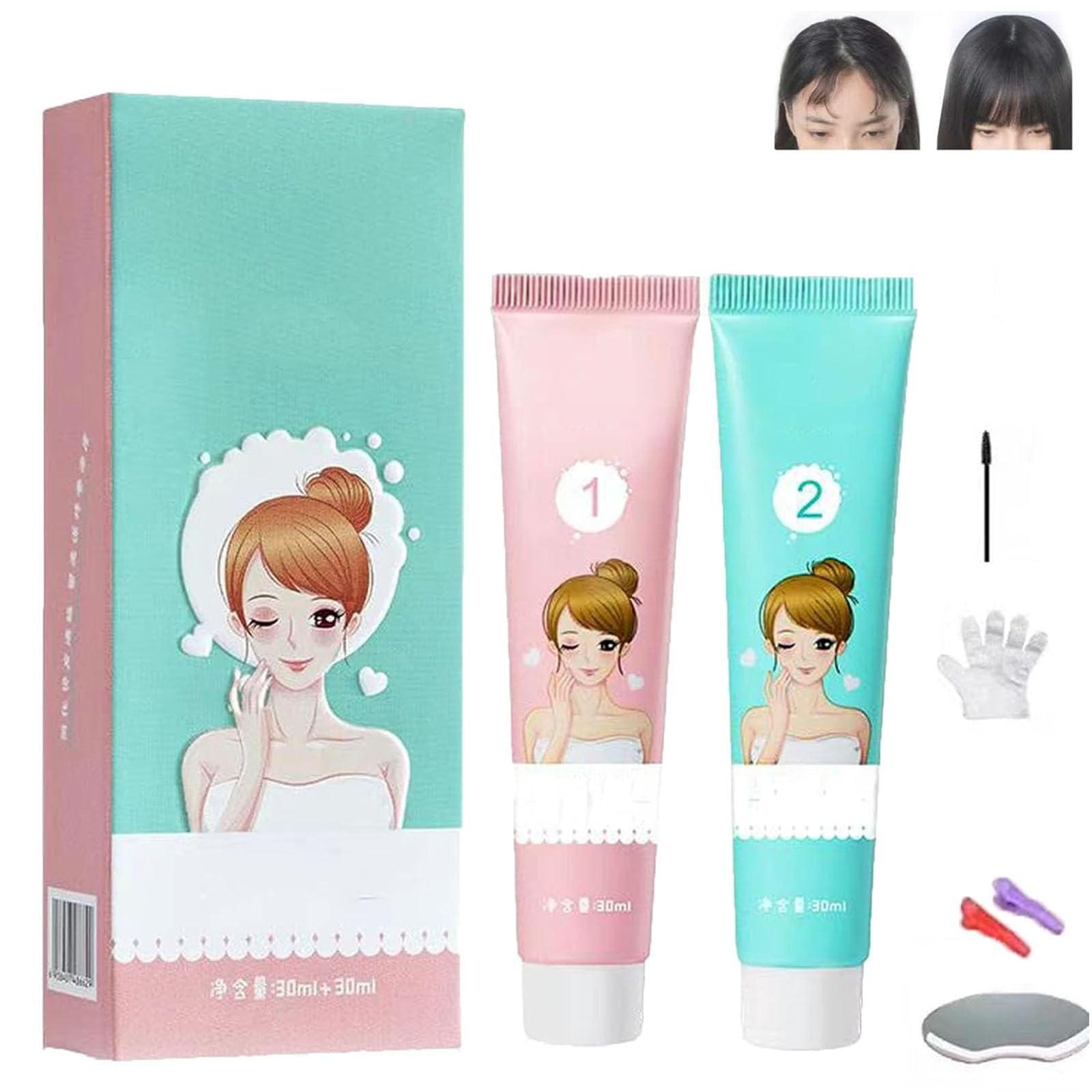 Protein Hair Softener for Bangs Correction, Correction Bangs Keratin Perm, Protein Correction Hair Straightening Cream, Protein Bangs Repair Cream, Hair Perm Soft Hair Cream for All Hair Types (1set)