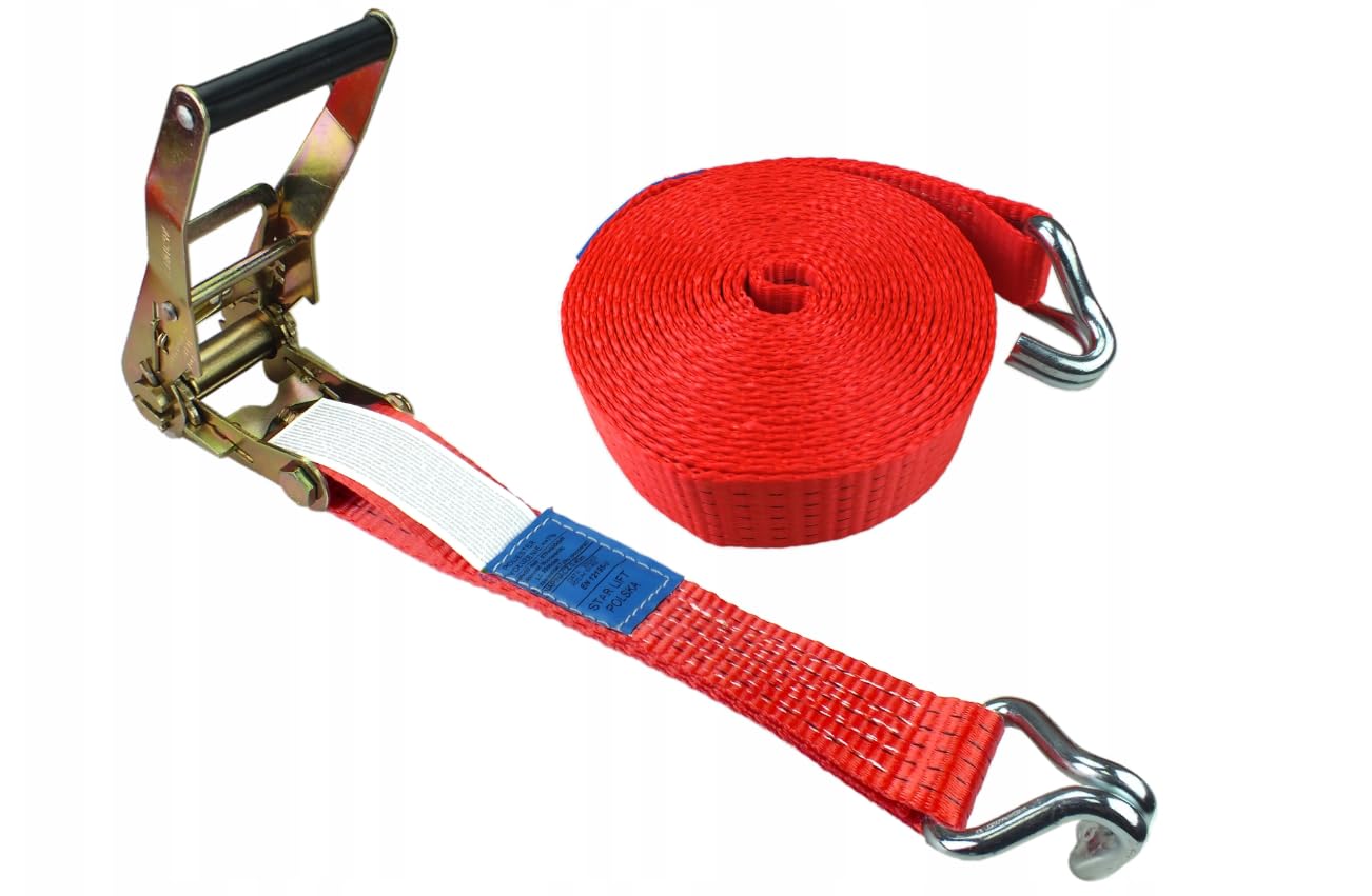 Correa de trinquete (10 m, resistencia 5 T, correa de fijación para remolque y coche, 50 mm de ancho, correa de trinquete, correa textil, accesorio de remolque x2