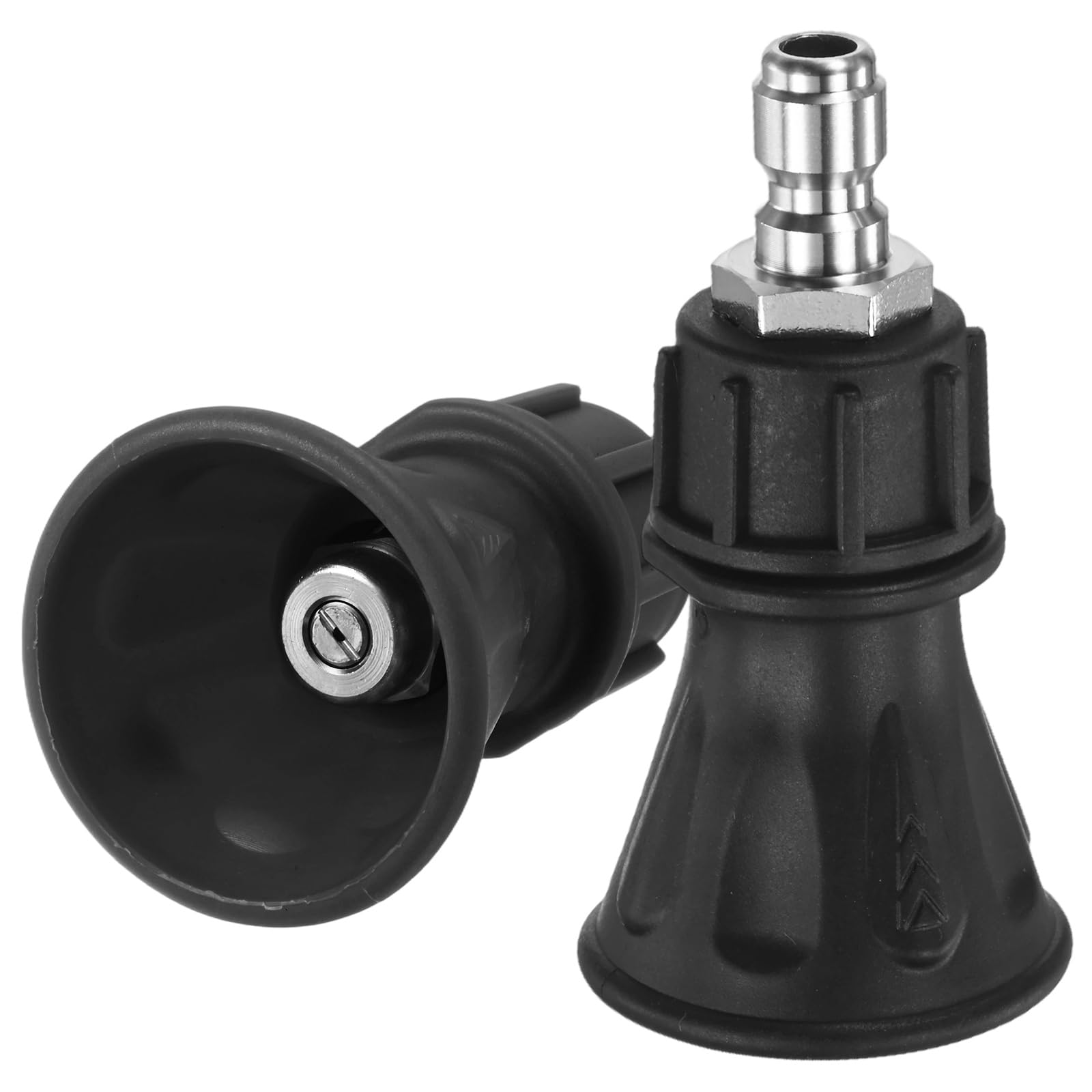 M METERXITY 2-Pack Pressure Washer Nozzle Guard, 40 Degree Power Washer Nozzle with Rubberized Protection for High Efficiency Cleaning, 1/4" Quick Connect, Orifice 2 [Black]