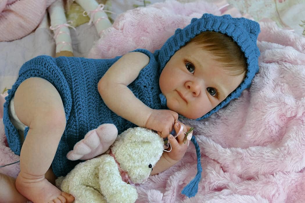 Reborn lalka dziewczynka Reborn Baby 19 cali, ręcznie wykonana, nadaje się do prania, realistyczna lalka dla dziewczynek, miękkie winylowe ciało, jak prawdziwe dziecko