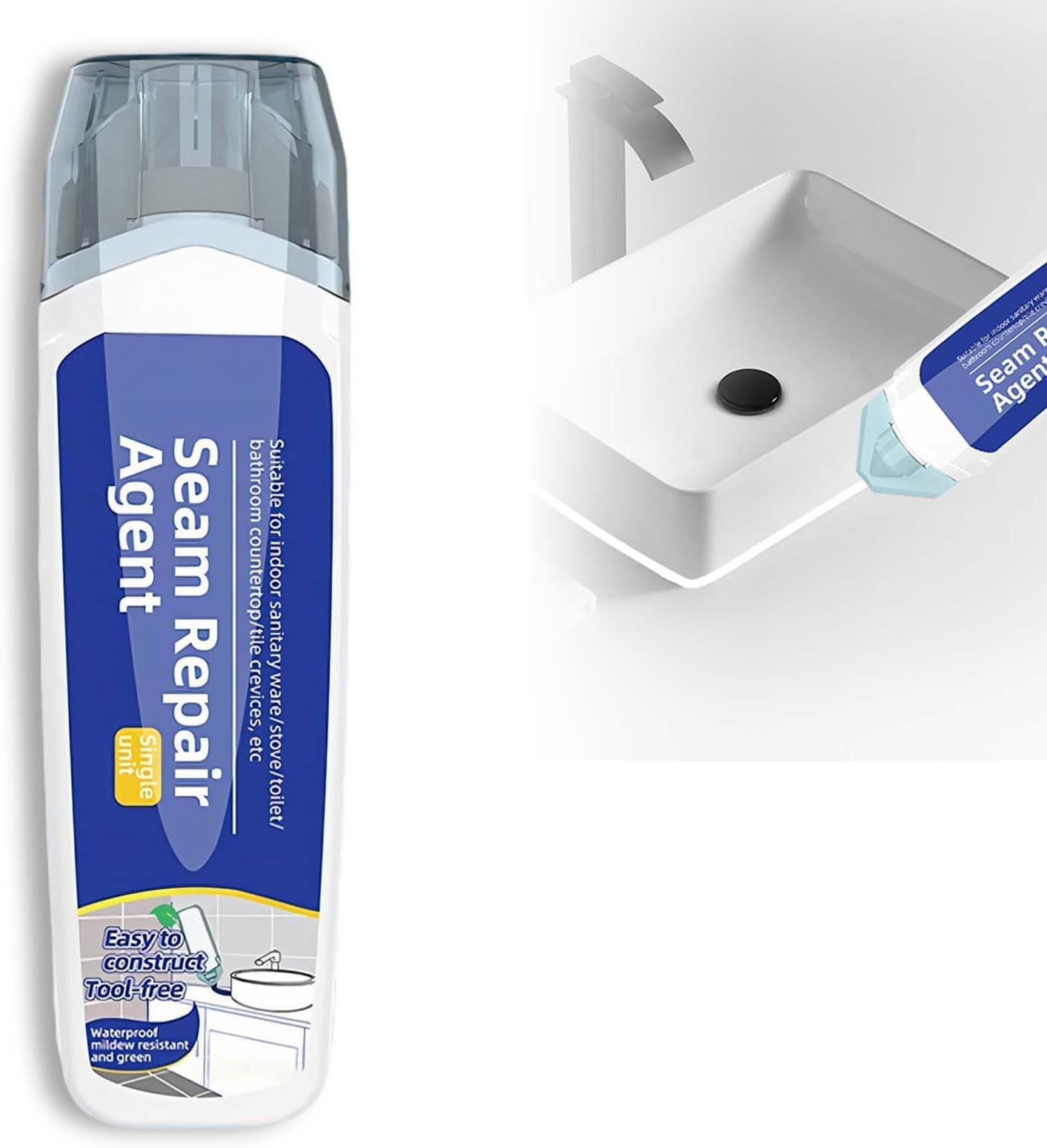 TERRIFI Tile Grout Paint, Fast Drying Grout Repair Kit White for Shower Tile, Kitchen and Bathroom Floor & Wall, Waterproof and Moisture Resistant, Long-lasting Protection, Easy and Safe to Use(White)
