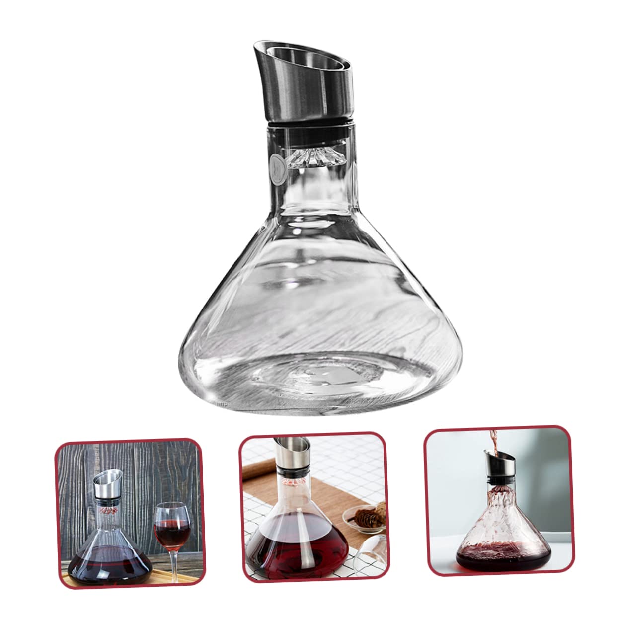 Cabilock Decantador De Vino De Borosilicato Para Bodas Jarra De Vino Para Fiestas